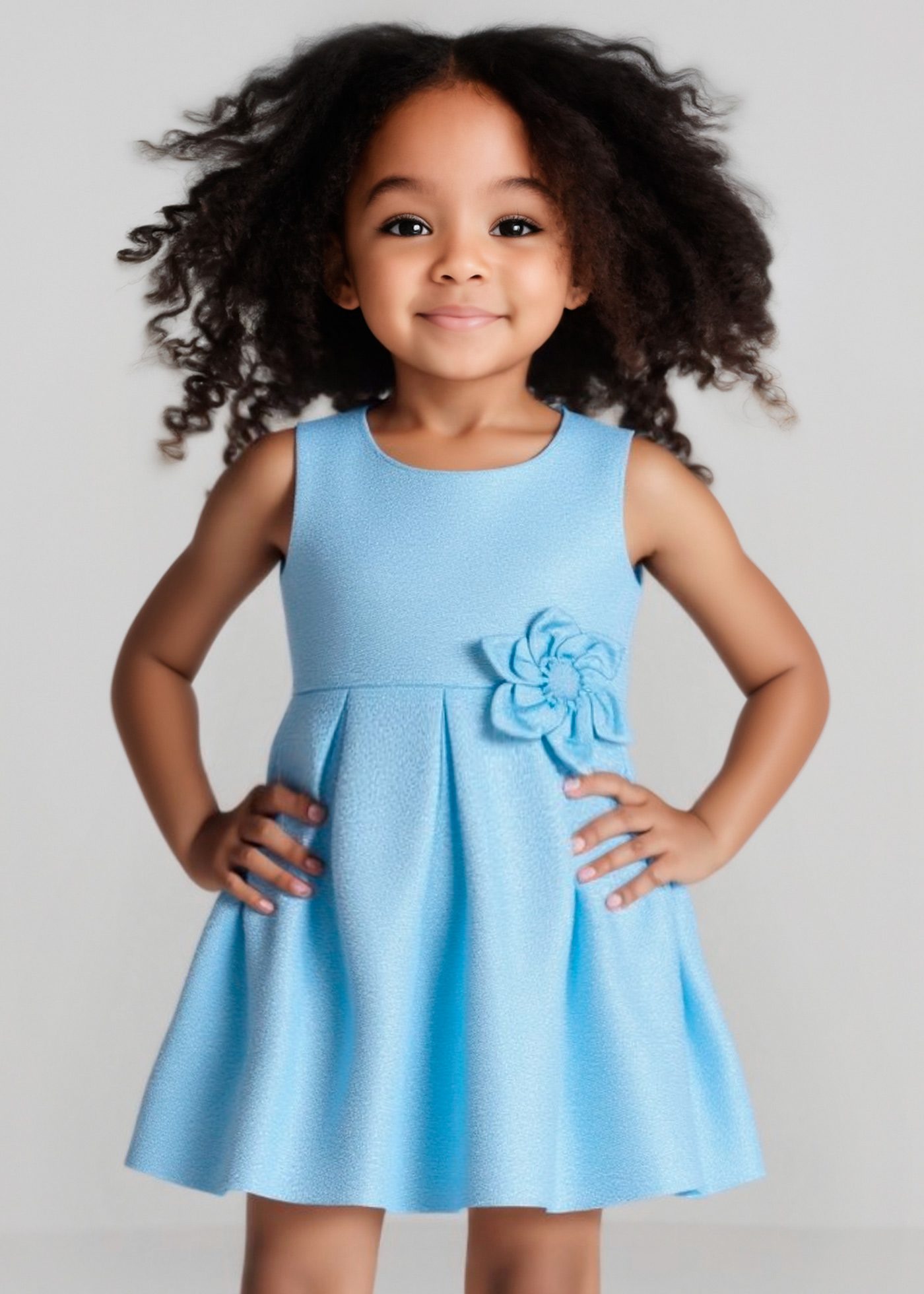Girl structured satin dress