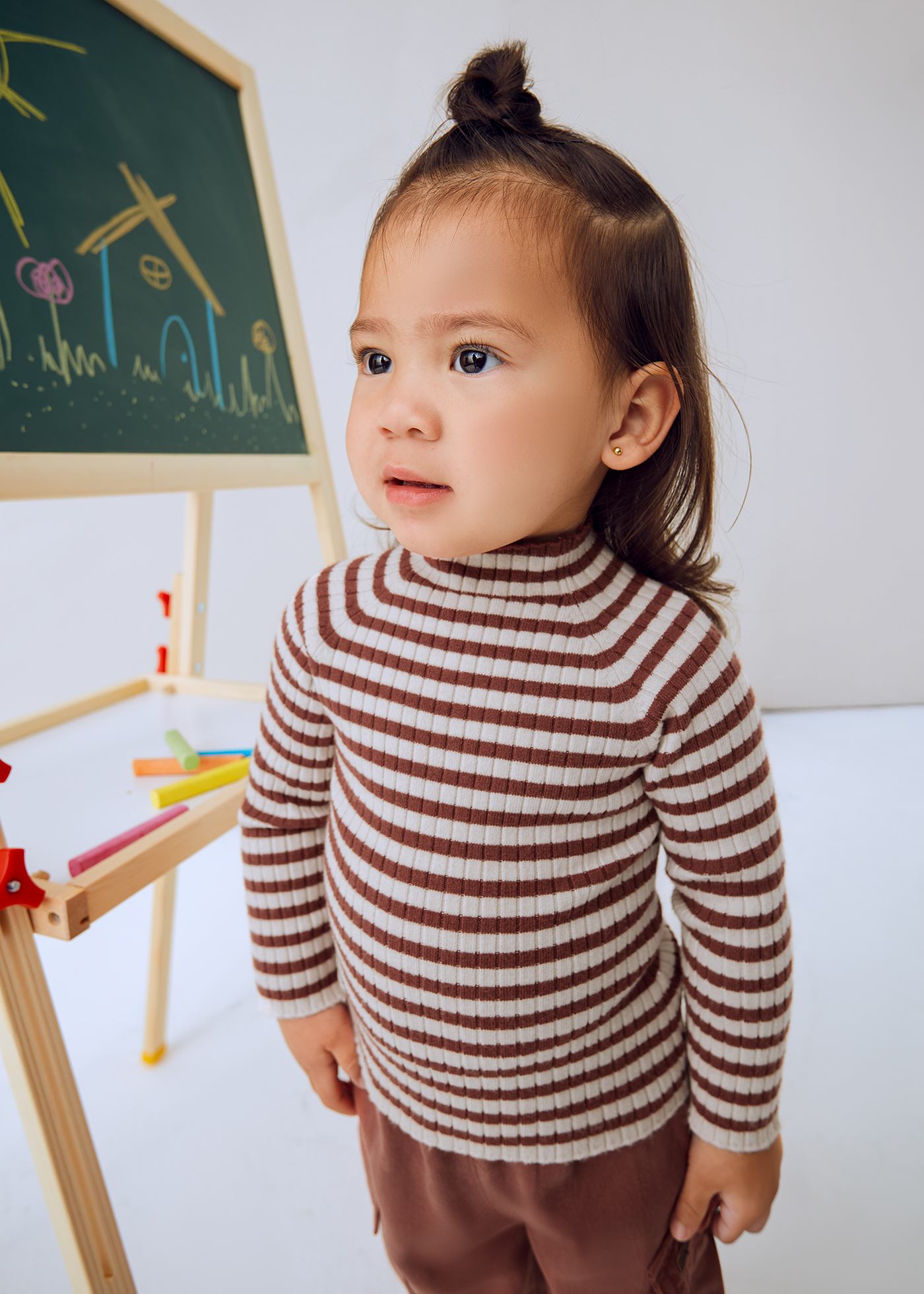 Baby semi-sheer knitted jumper