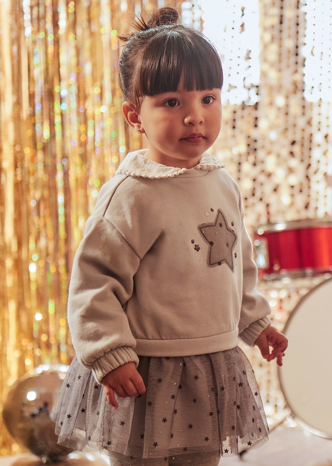 Vestido combinado tul estrella bebé