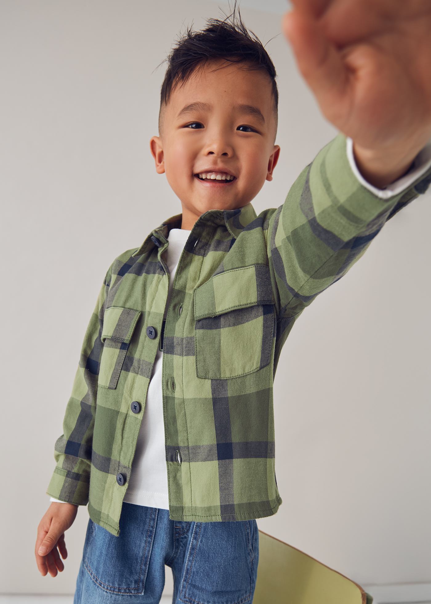 Boys check overshirt