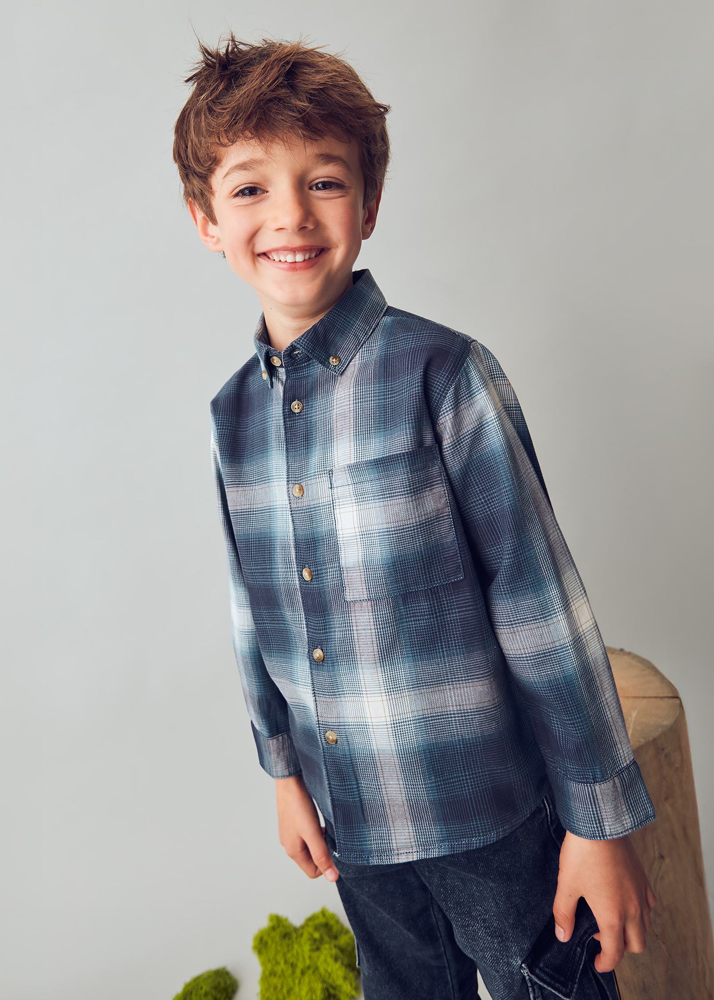Camisa quadrados menino