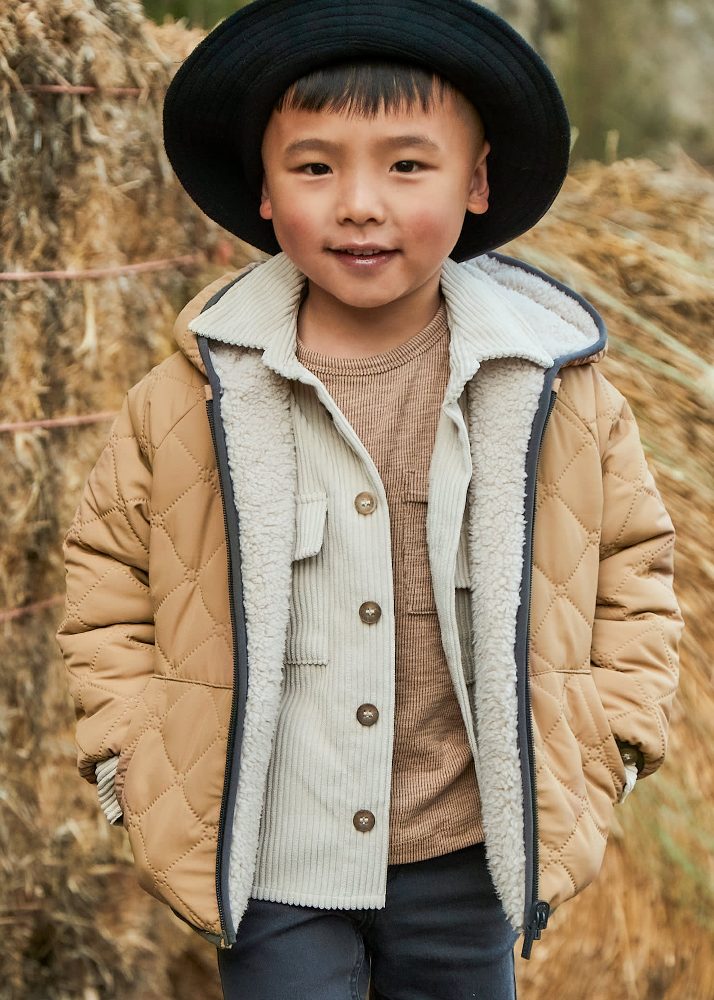 Children's unisex reversible sheepskin coat