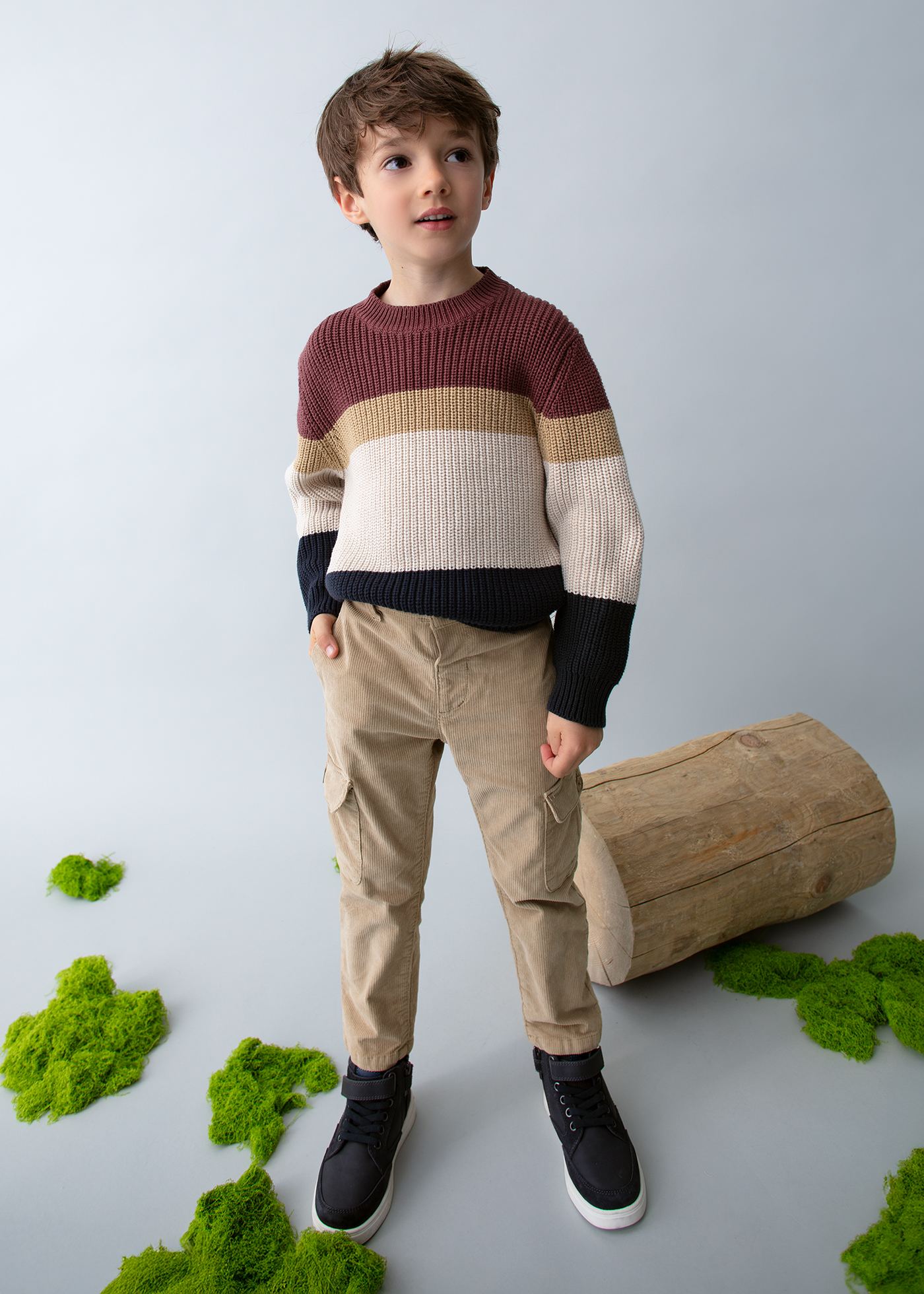 Pantalón cargo pana niño