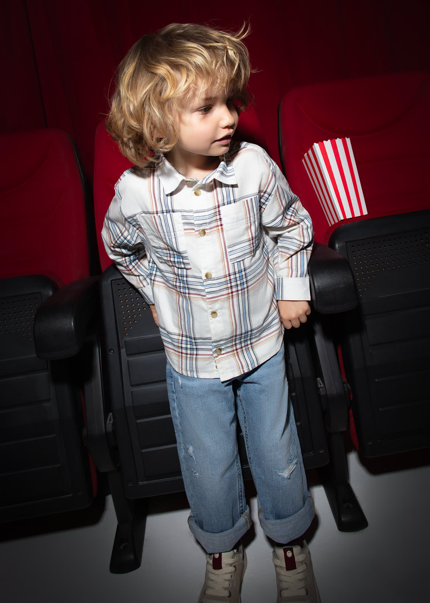 Boys wide denim trousers
