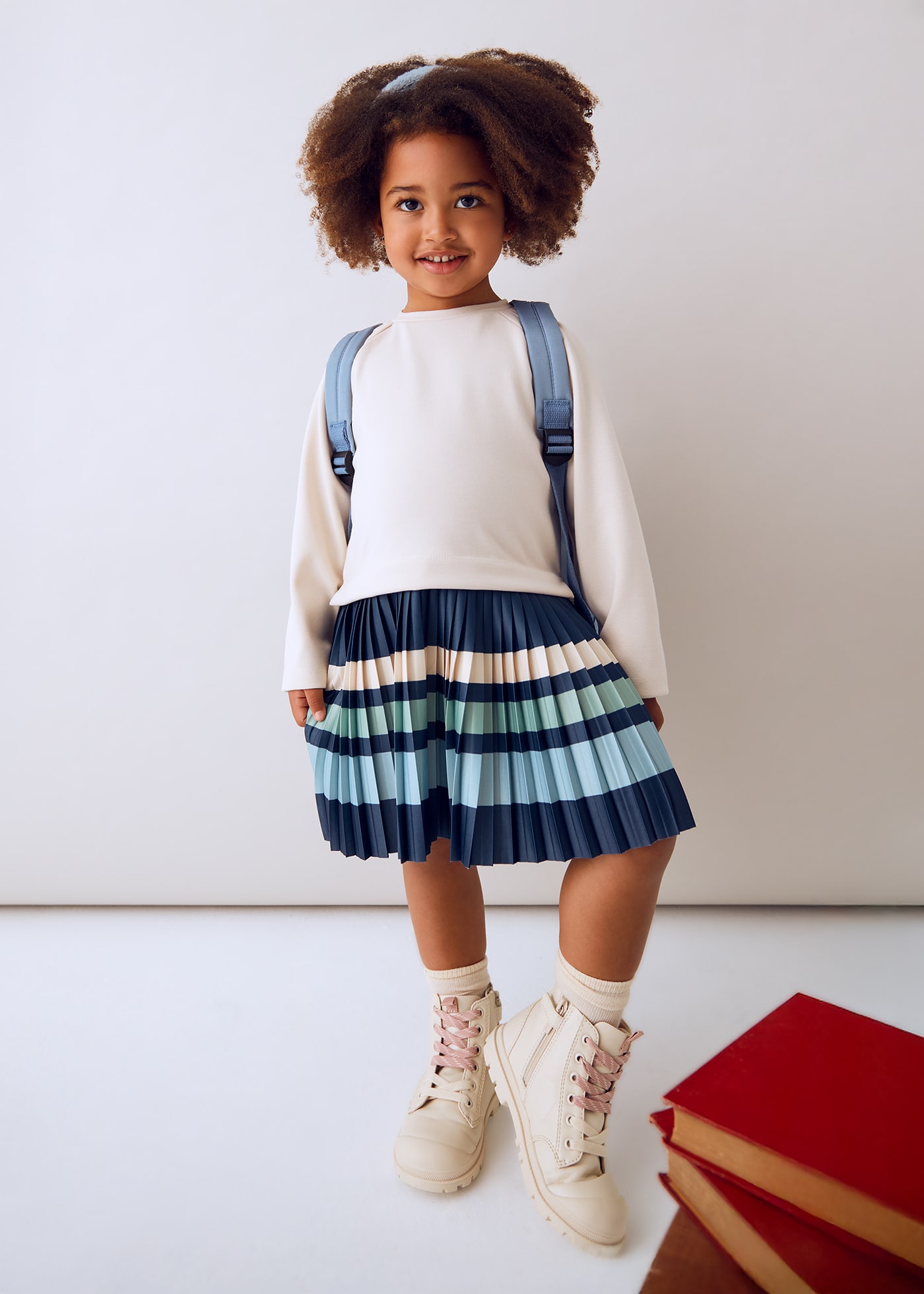 Vestido combinado rayas niña