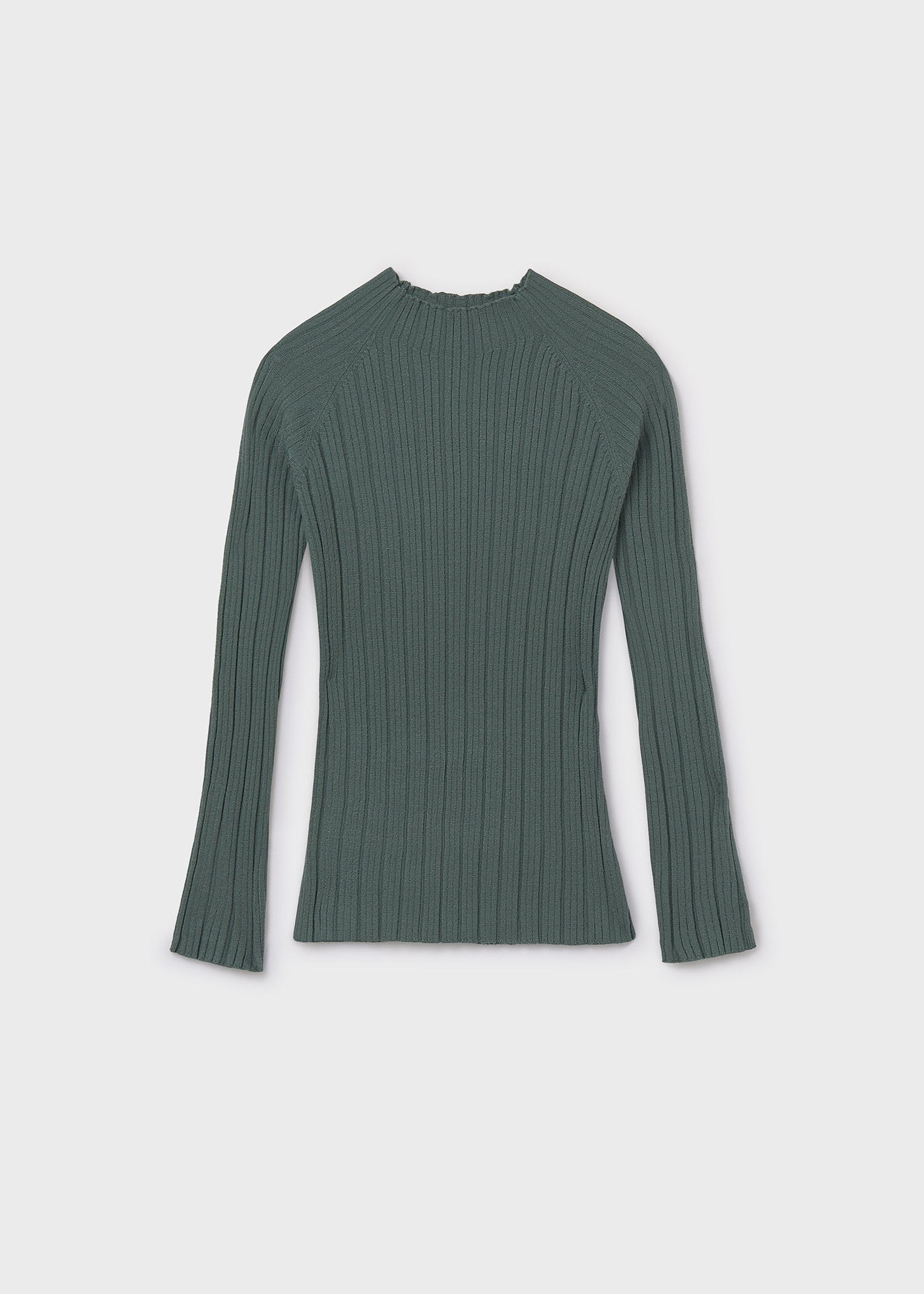Girl Rib Knit Mock Neck Sweater