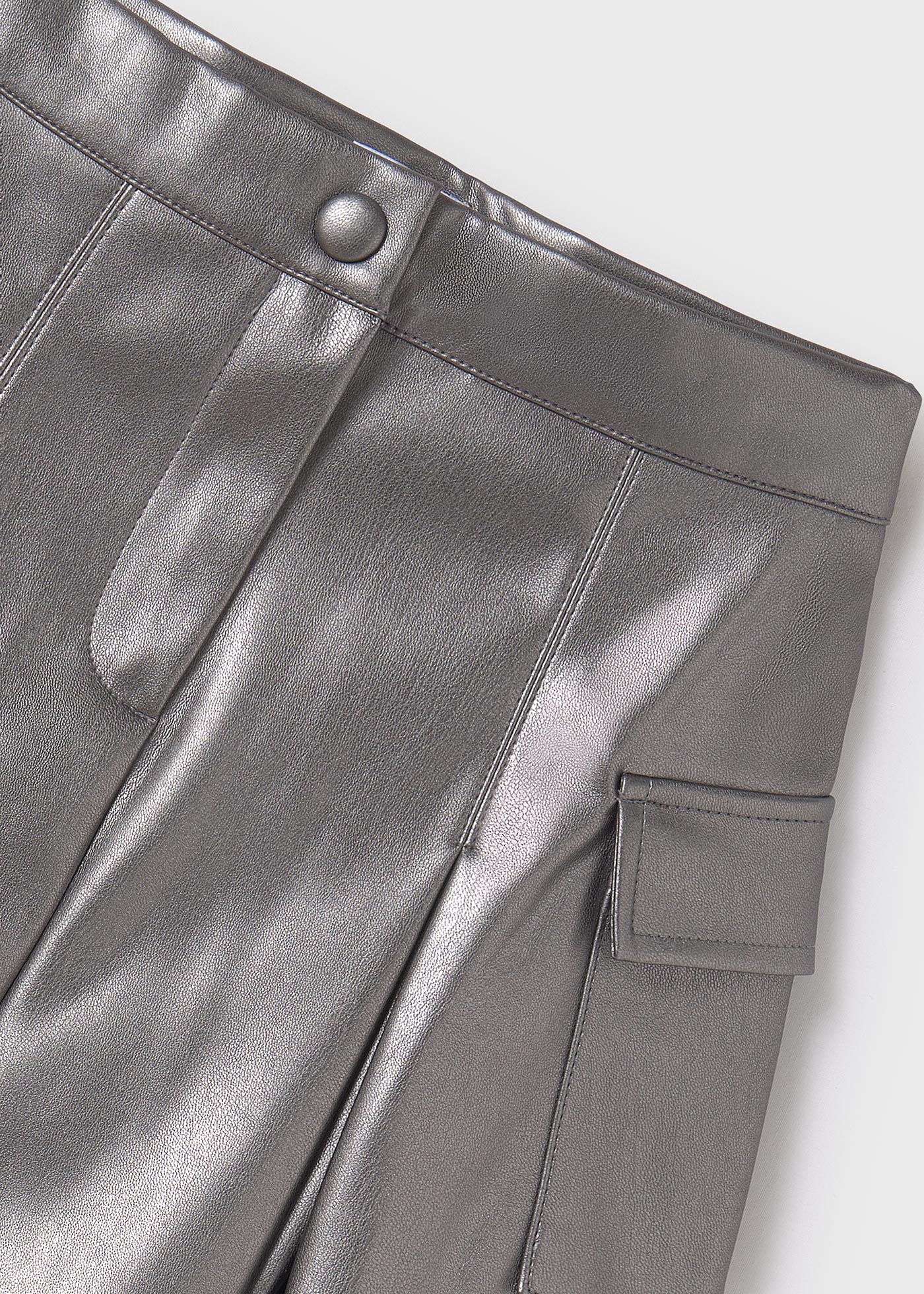 Spódnica dziewczęca cargo z imitacji skóry