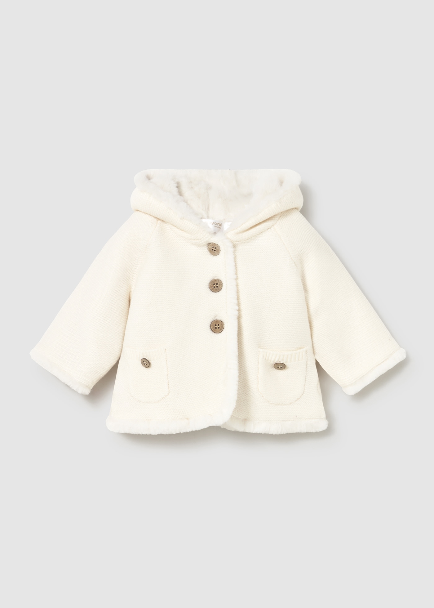 Veste en tricot avec fourrure nouveau-né