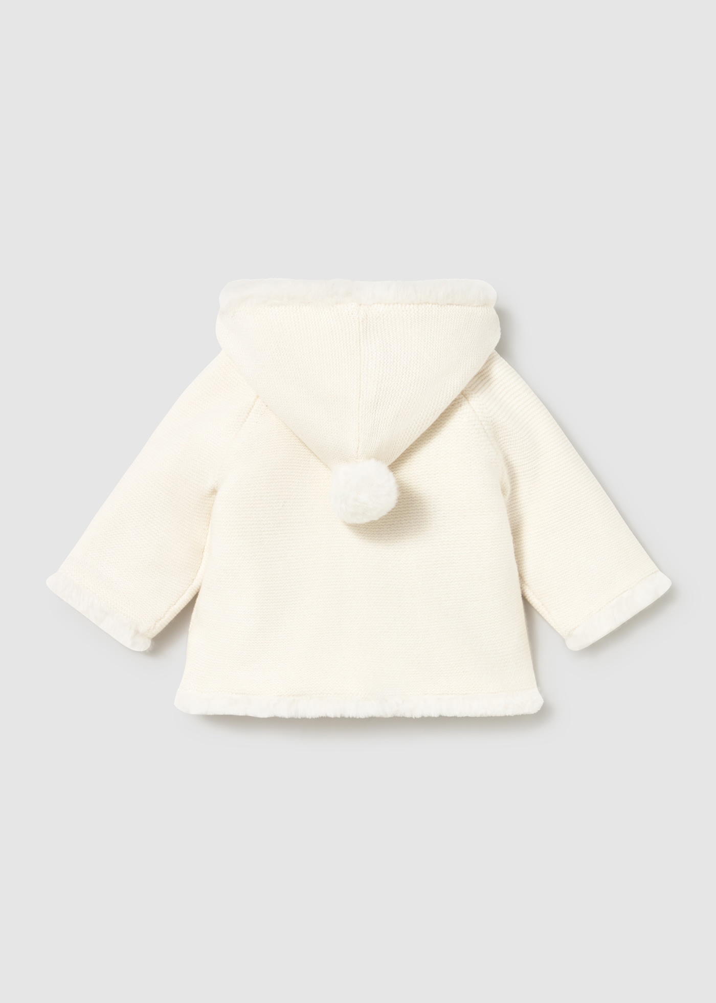 Newborn knitted jacket with fur