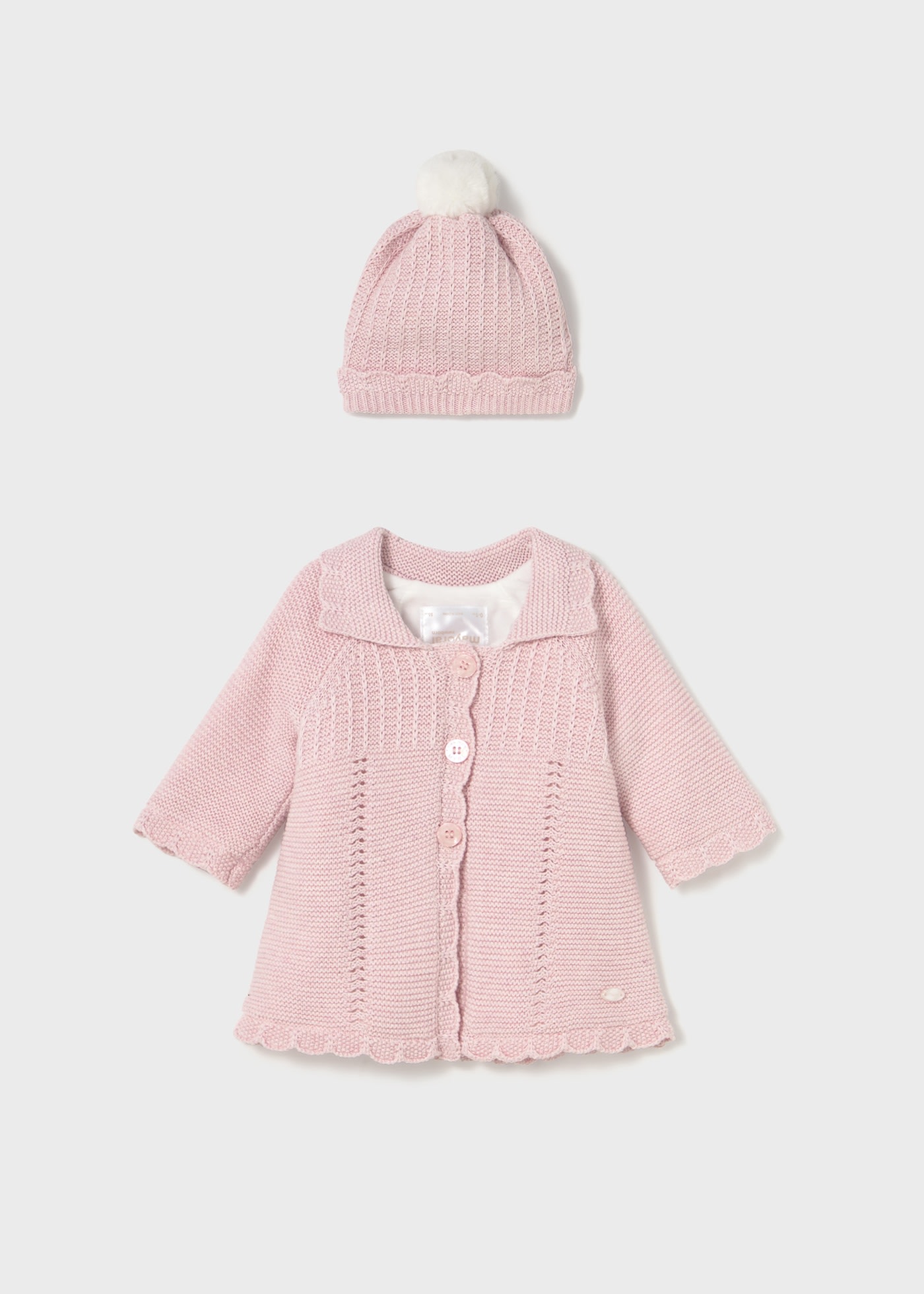 Newborn knitted coat with hat