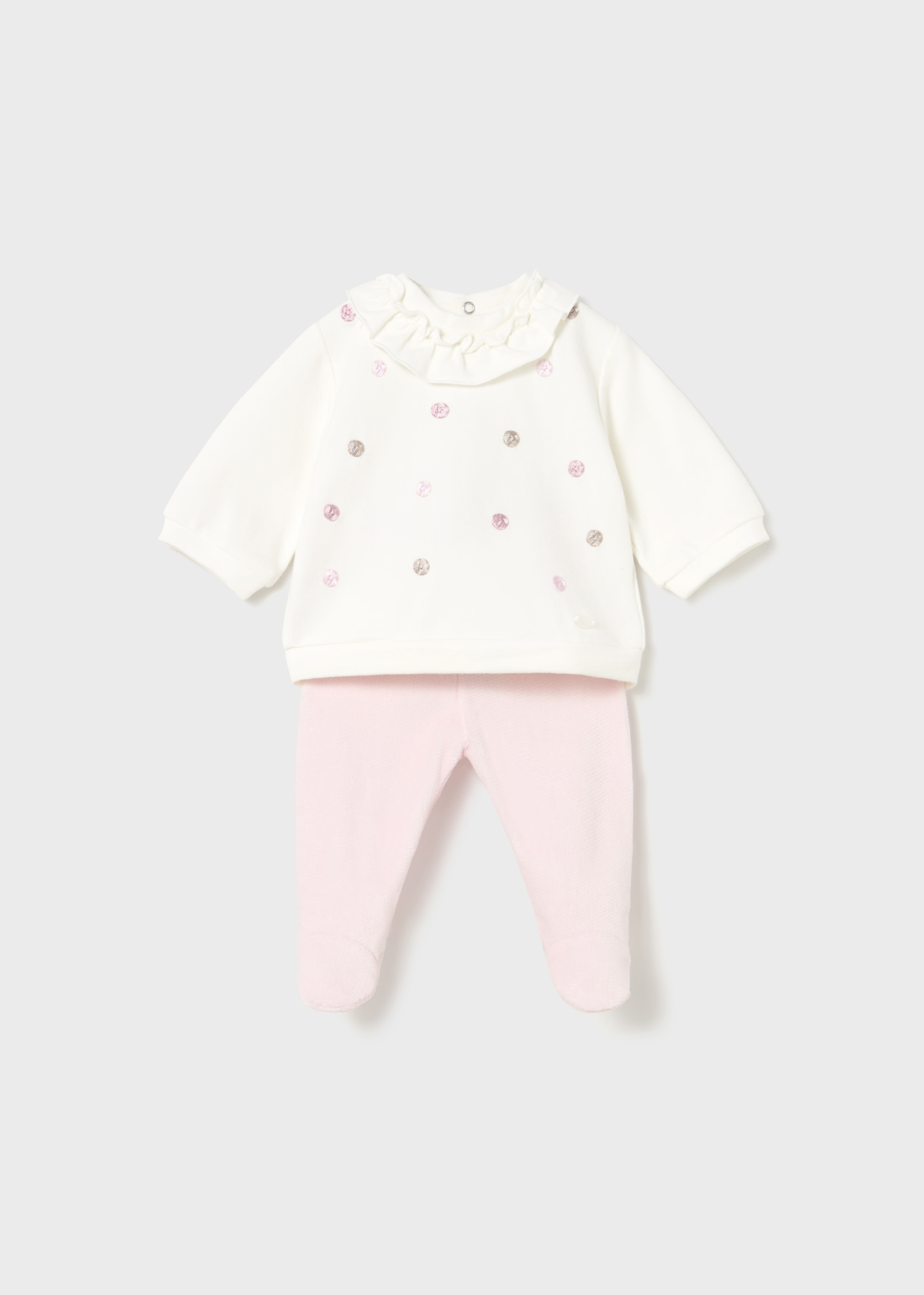 Conjunto polaina y sudadera recién nacida