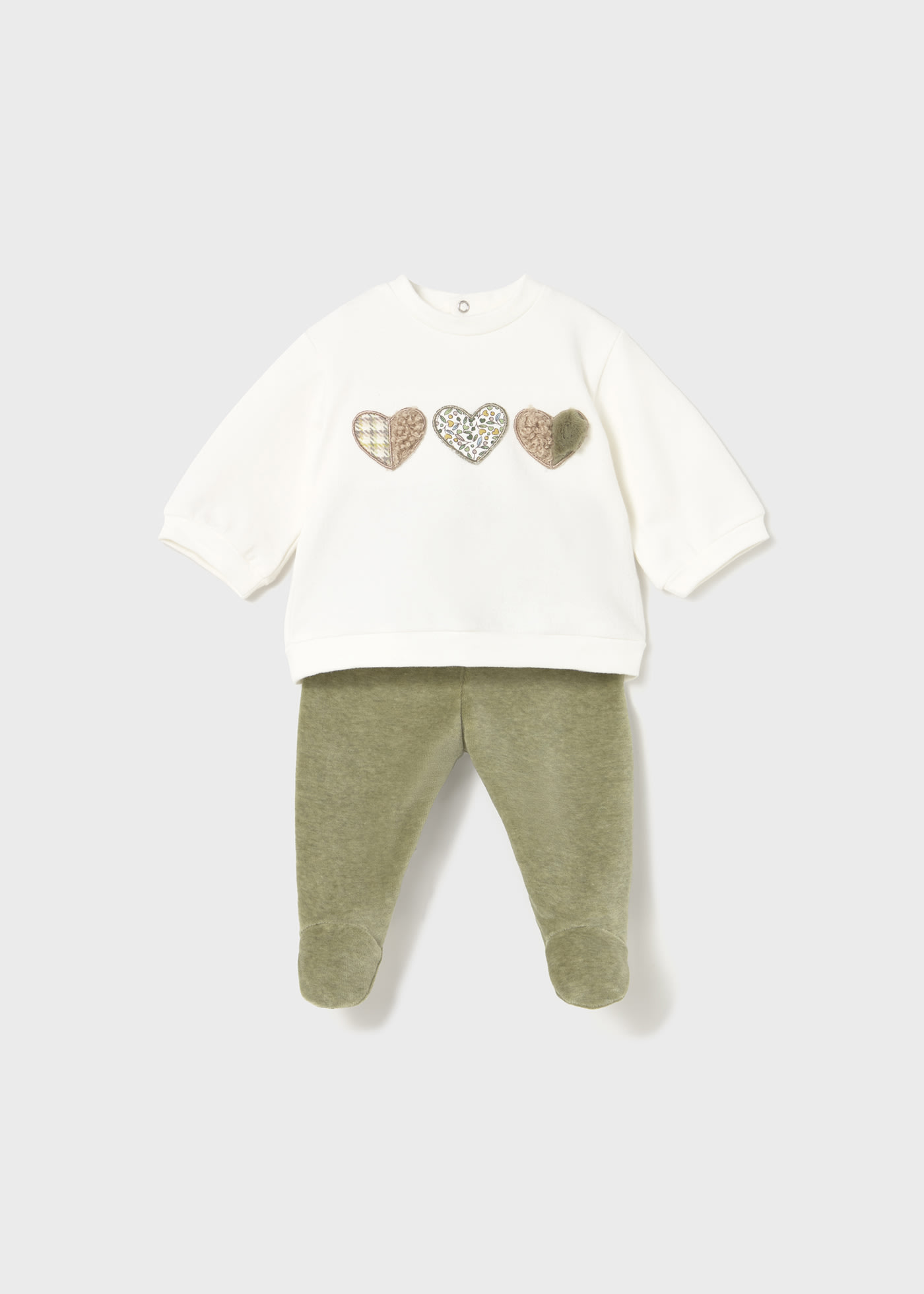 Conjunto calças com pés e sweat recém nascida Conjunto calças com pés e sweat recém nascida