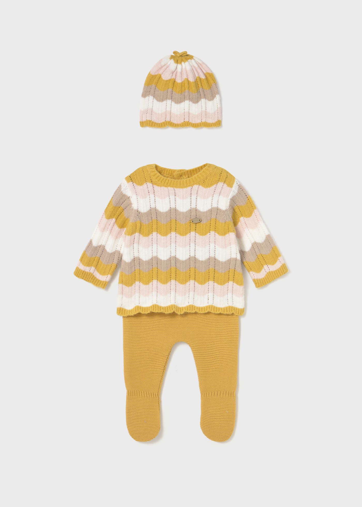 Newborn Girl 3-Piece Knit Set