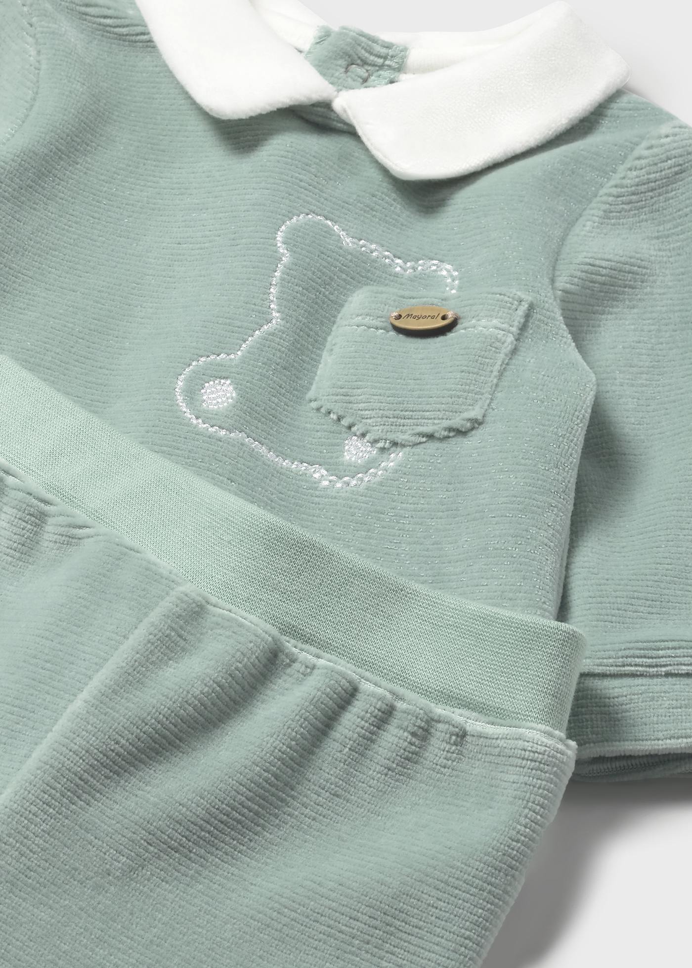 Newborn Girl Velour Pants Set