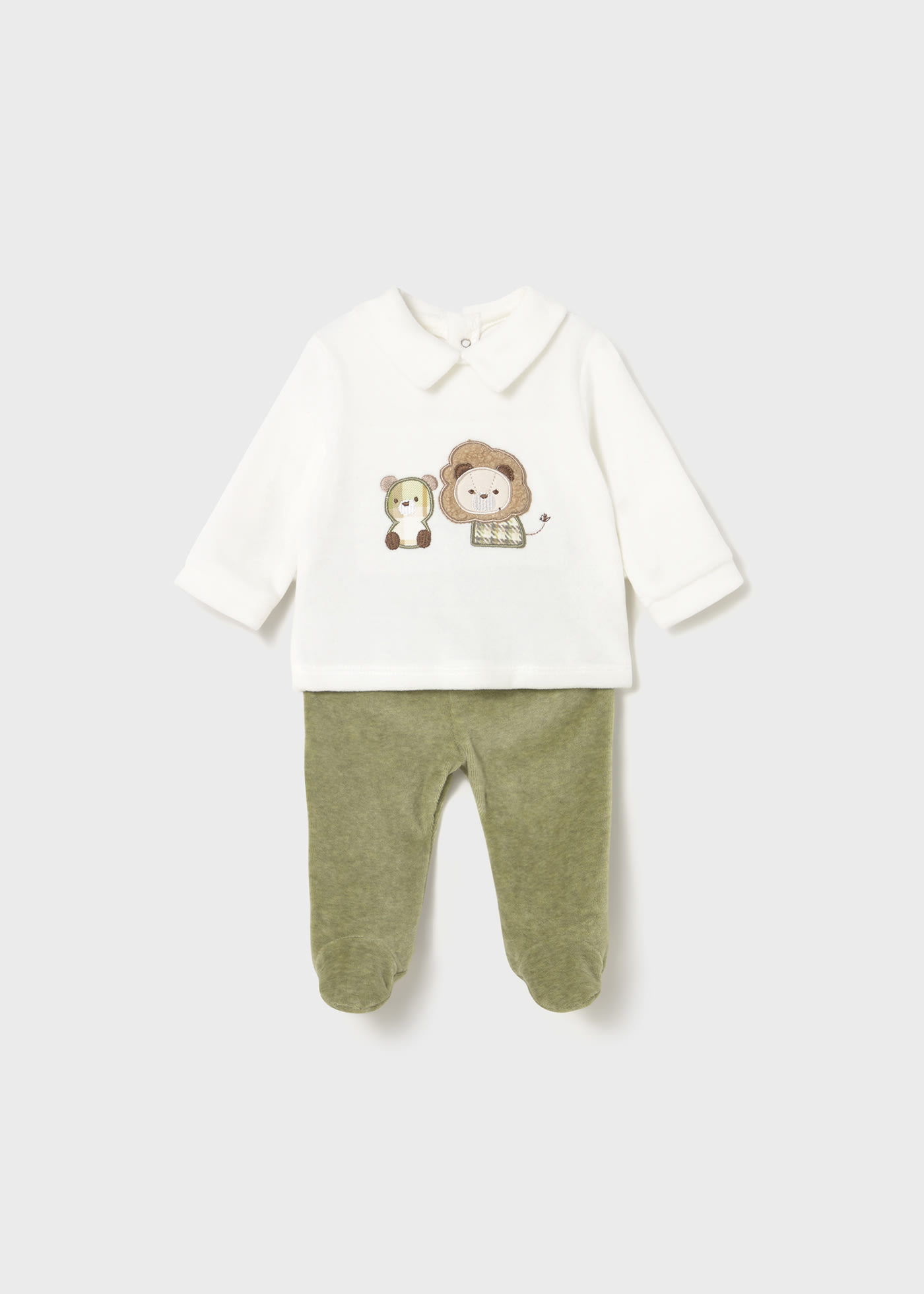 Newborn Girl Velour Pants Set