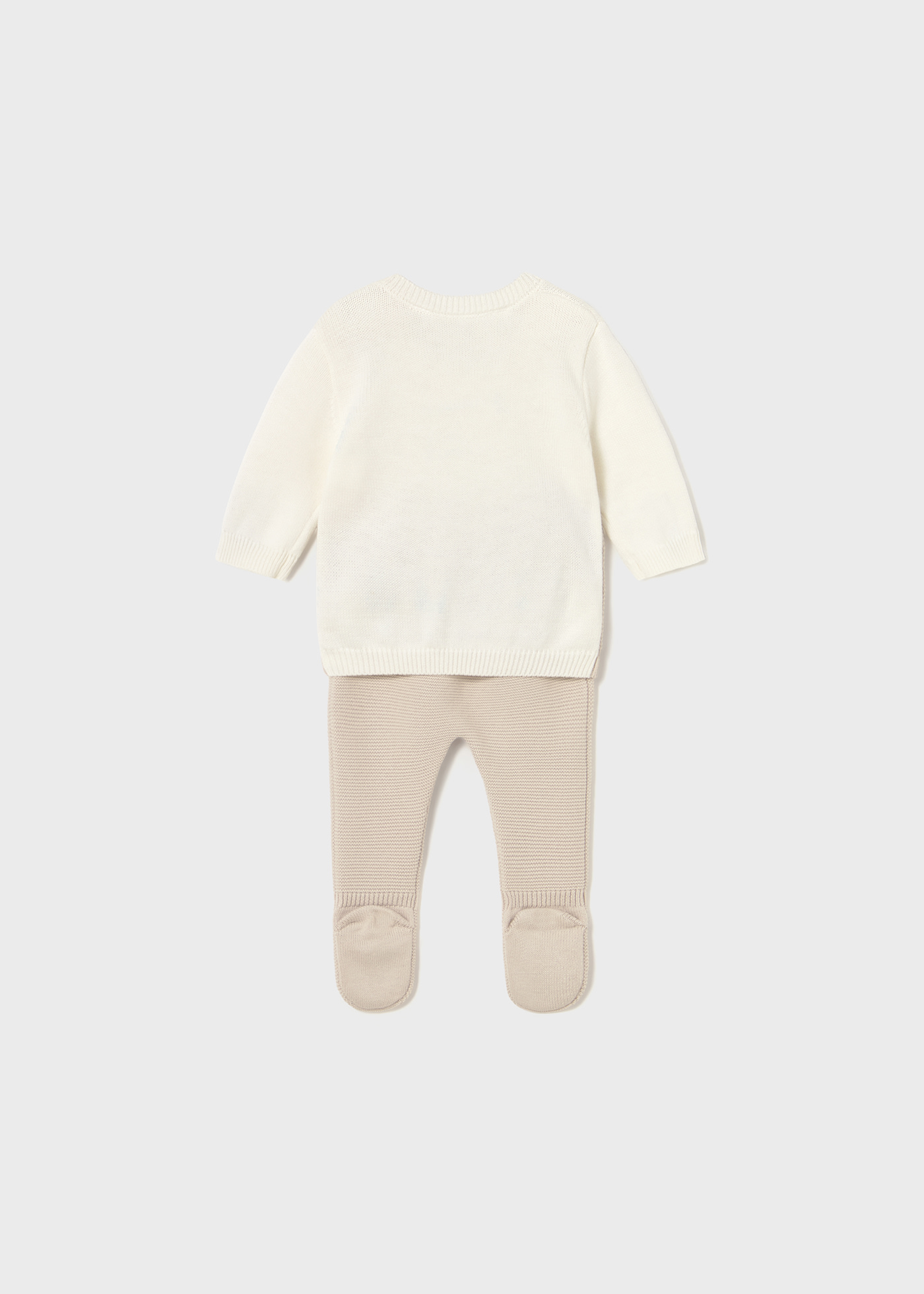 Newborn knitted jumper and footed trouser set