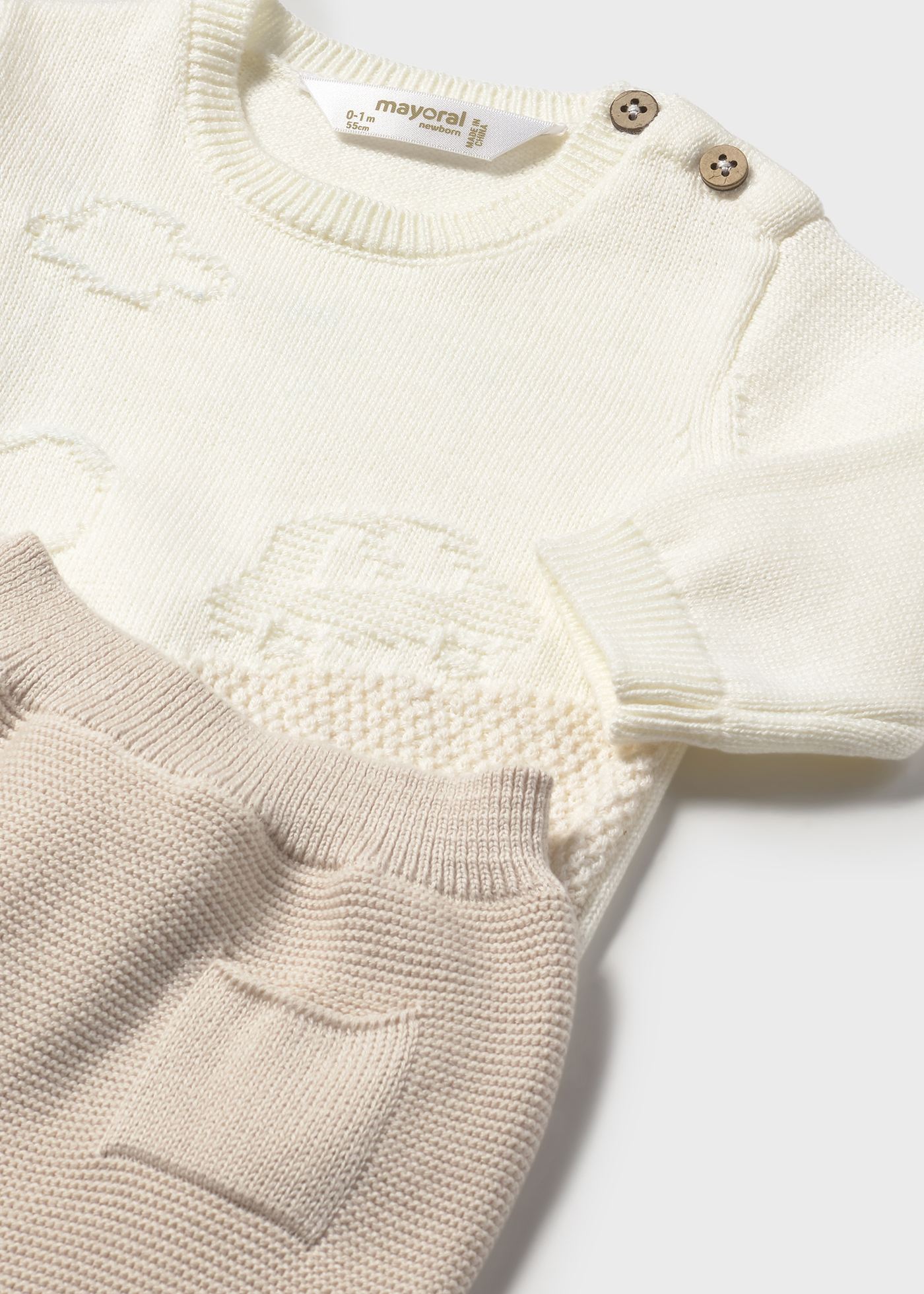 Newborn knitted jumper and footed trouser set