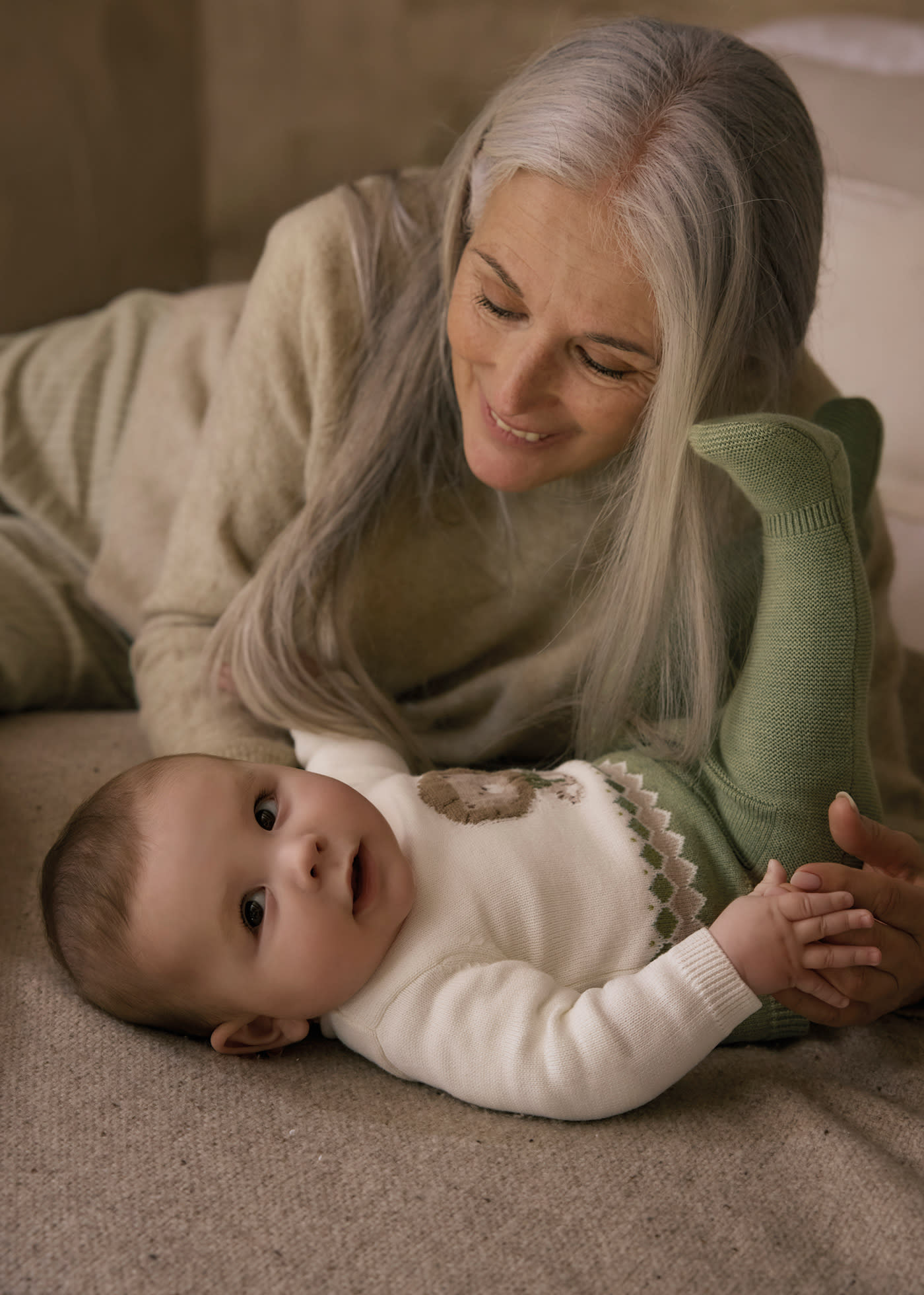 Newborn Knit Pants and Sweatshirt Set