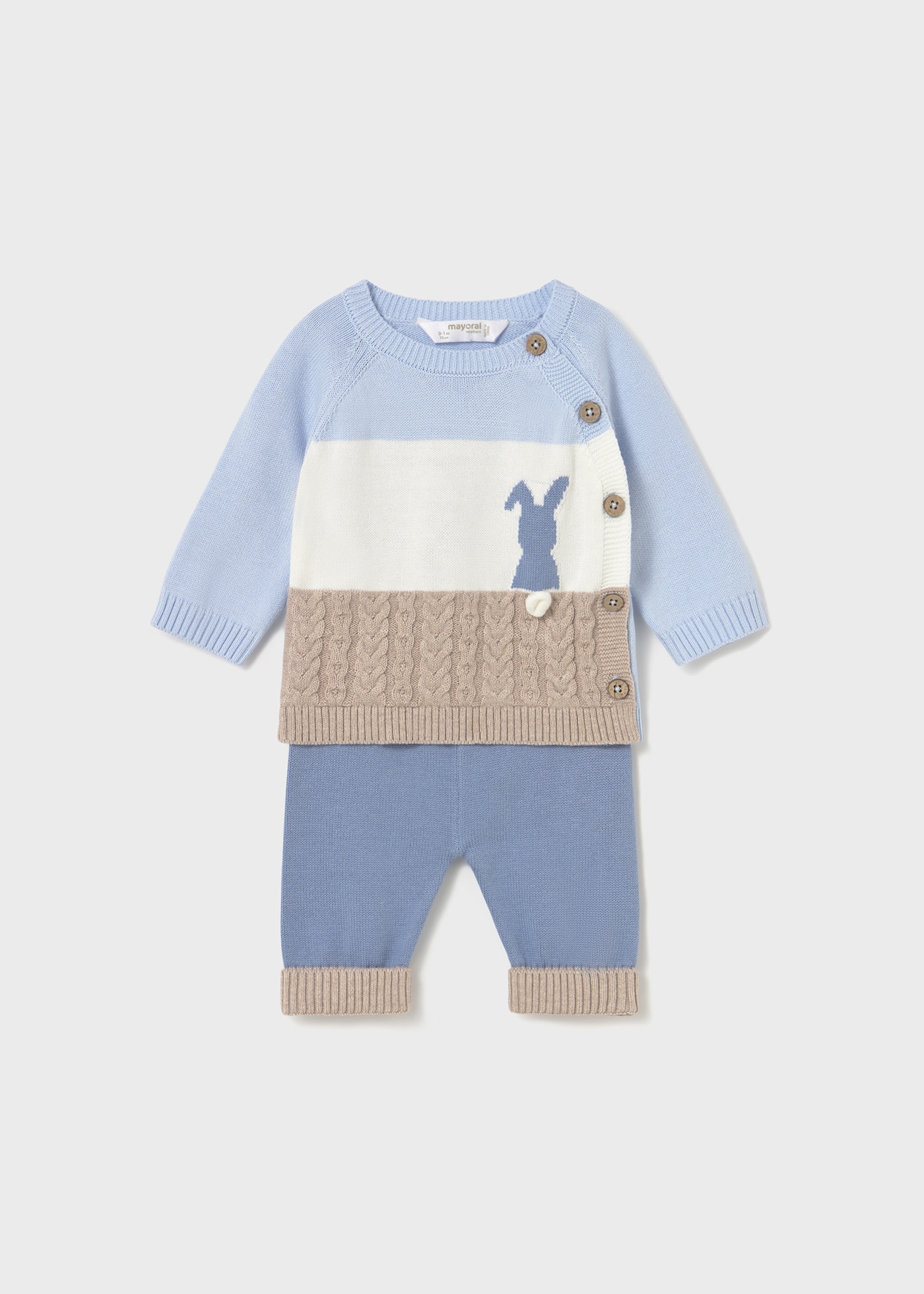 Newborn knitted jumper and trousers set