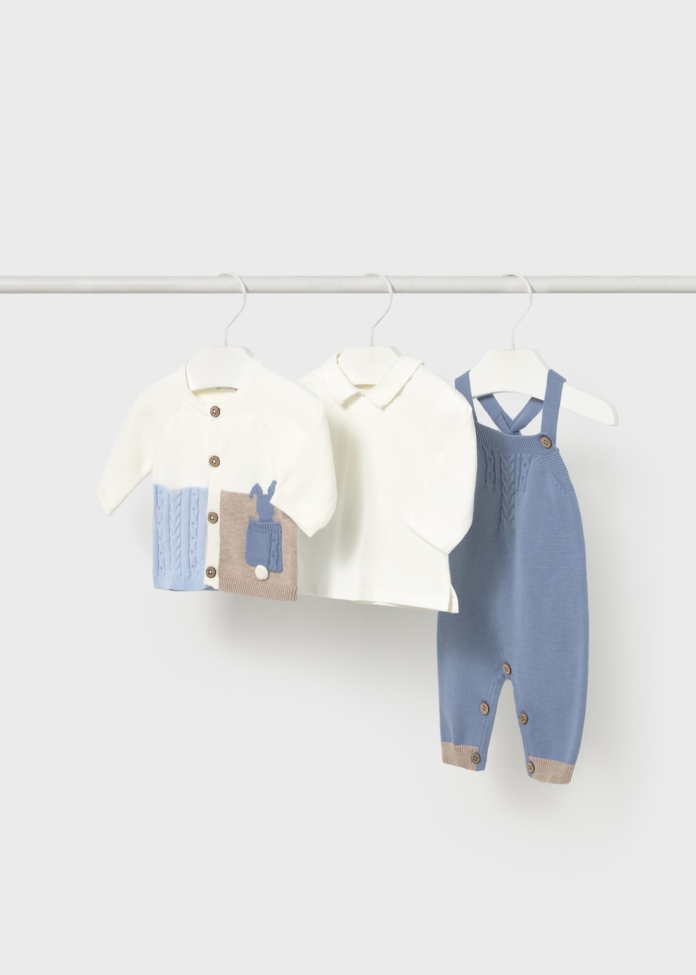 Newborn 3 piece dungaree set