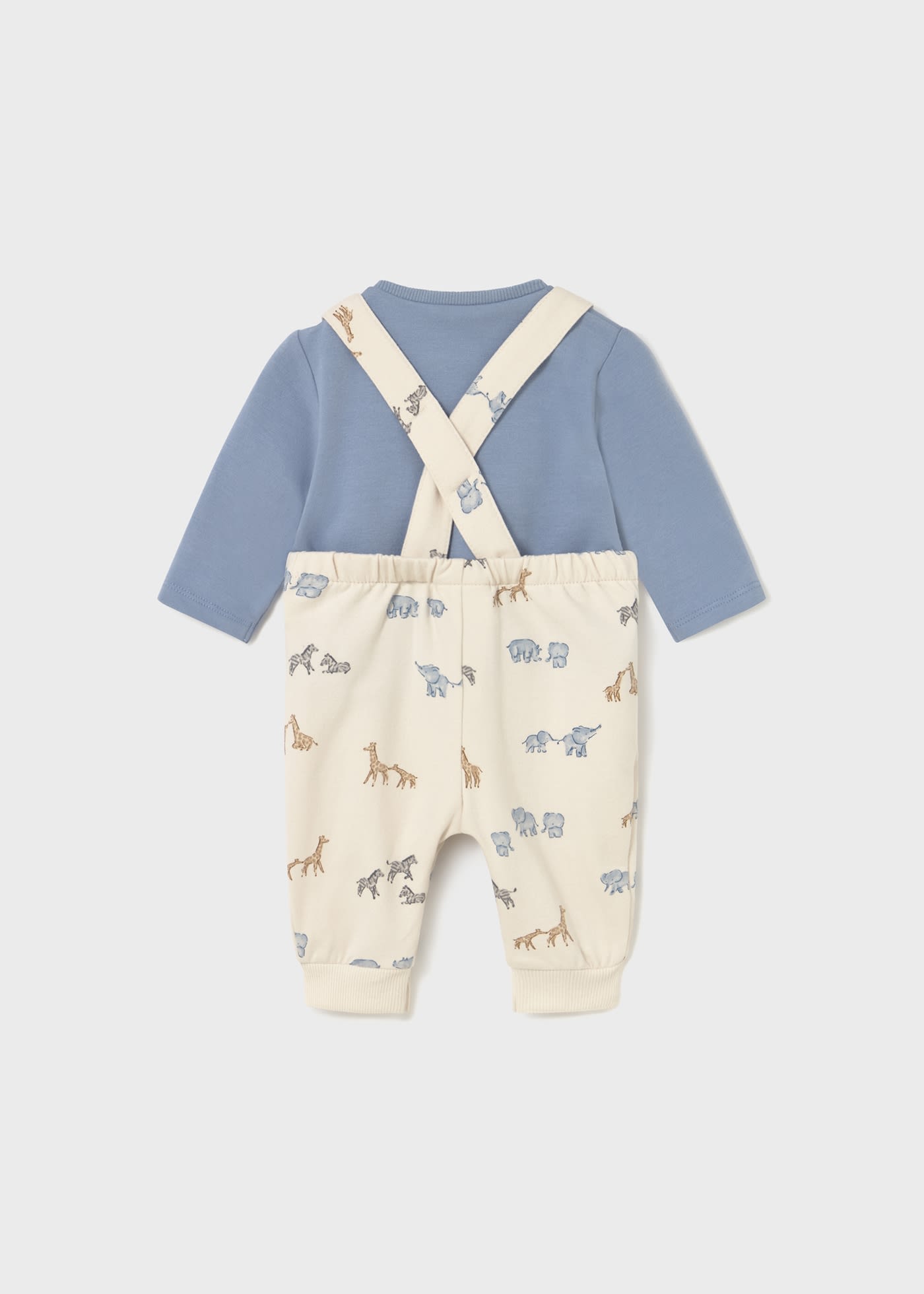 Newborn print dungaree set