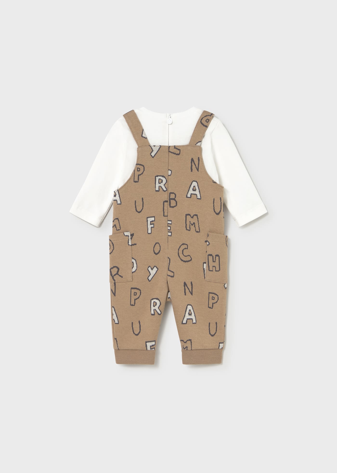 Newborn romper with letter pattern