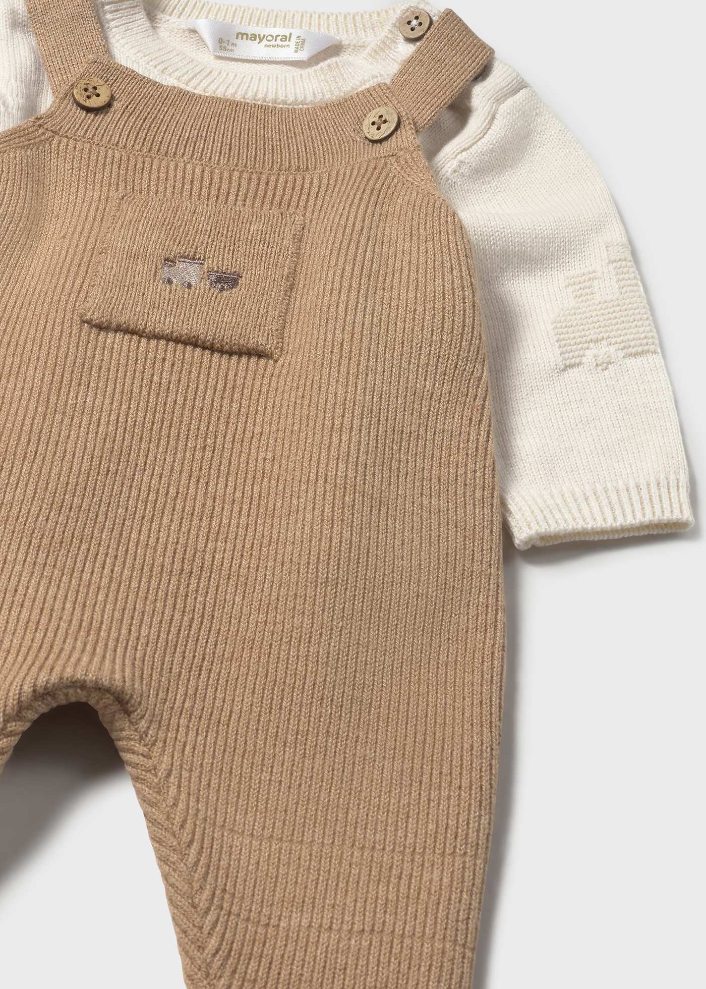 Komplet 2-częściowy z ogrodniczkami dla noworodka