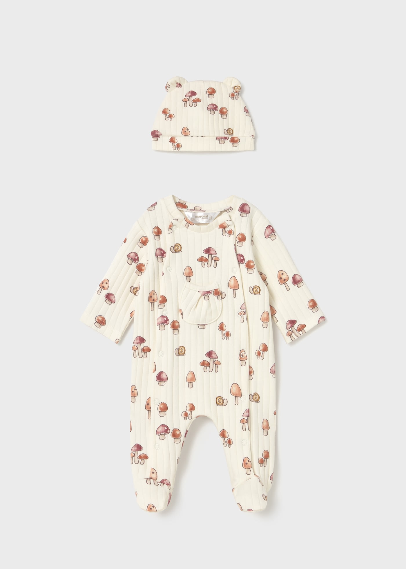Newborn romper with eared hat