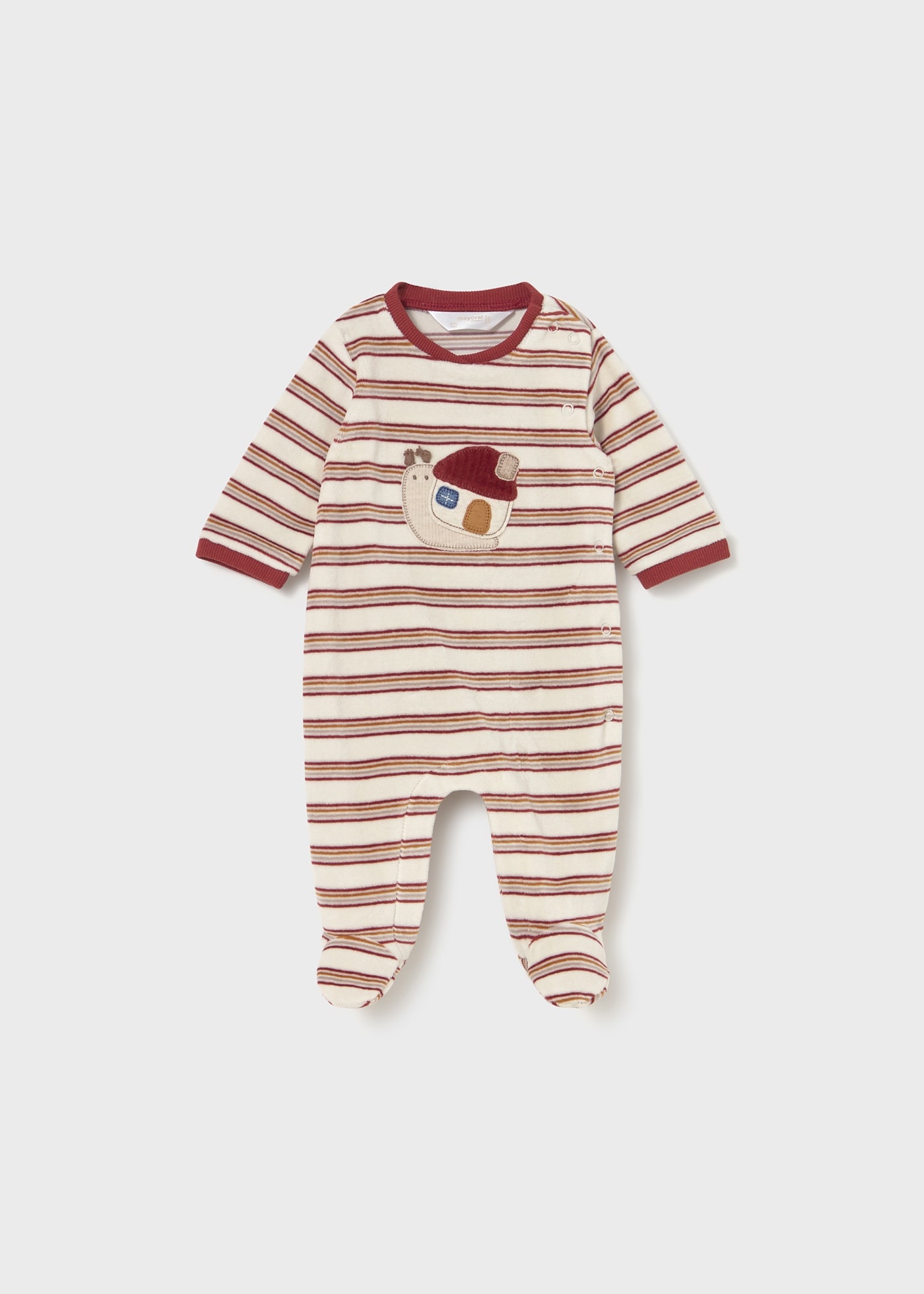 Pijama plusata dungi nou-nascut