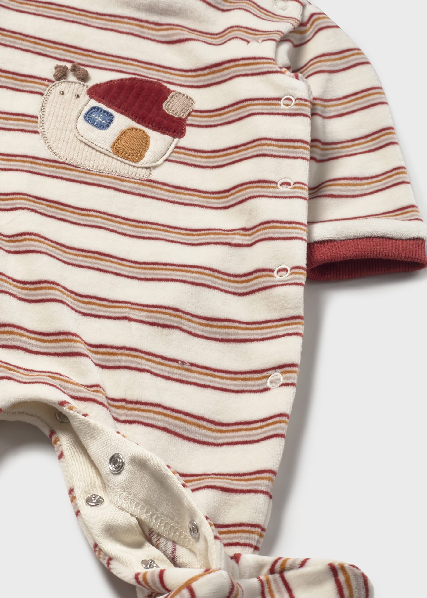 Newborn striped romper with feet