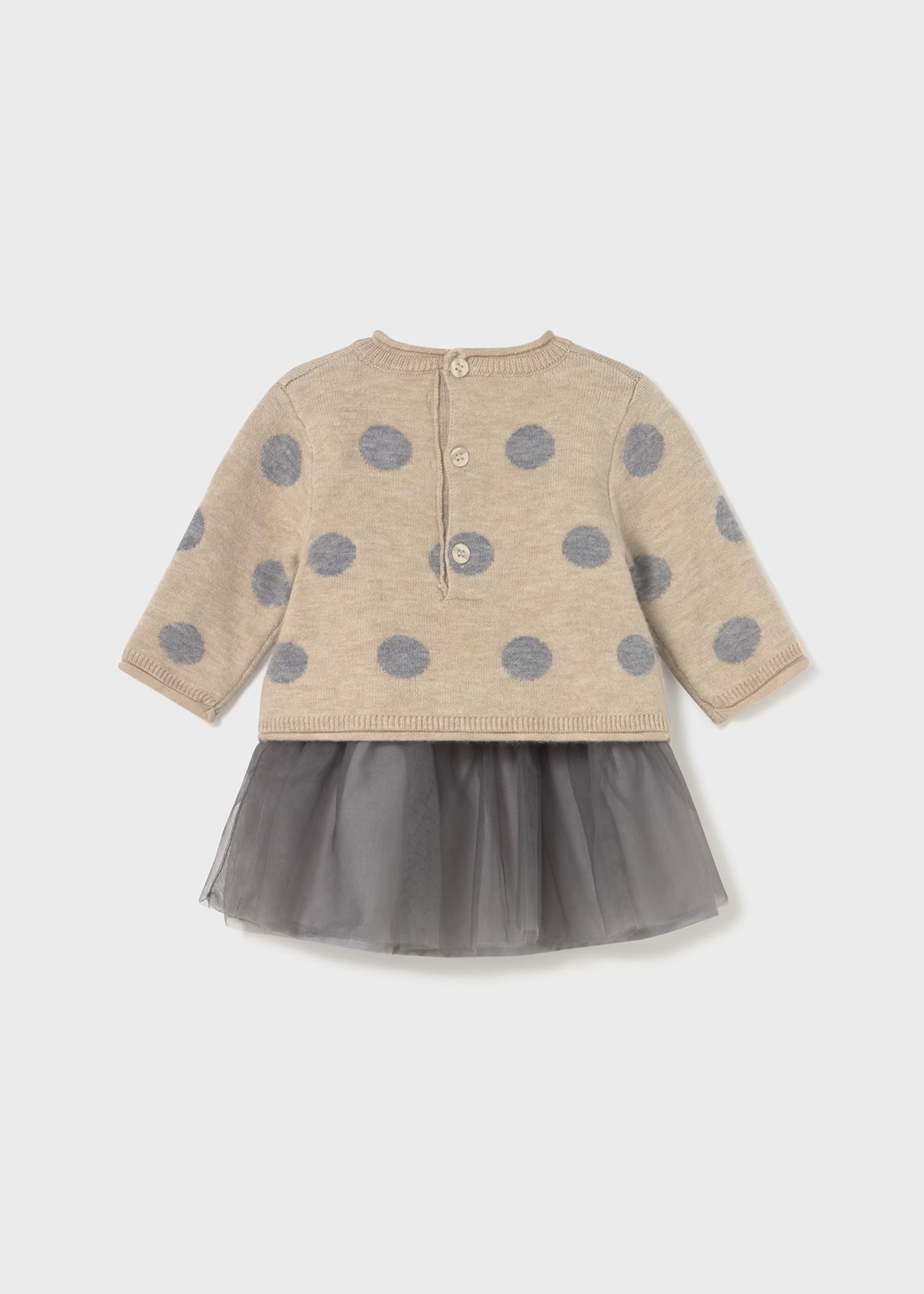 Vestido combinado tul recién nacida