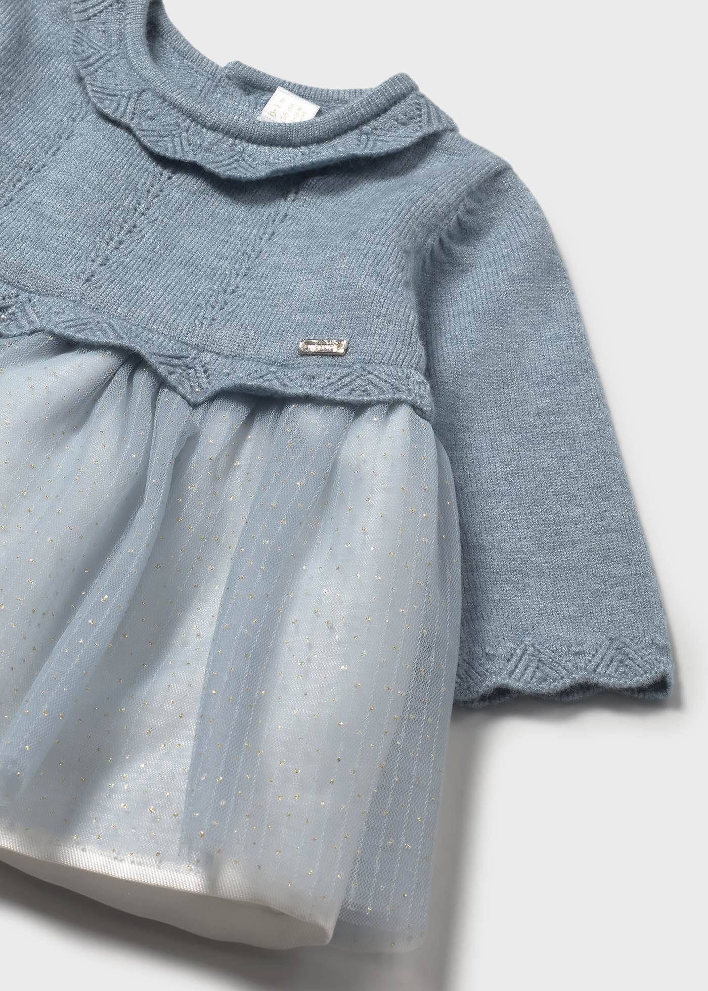 Vestido tricot y tul recién nacida