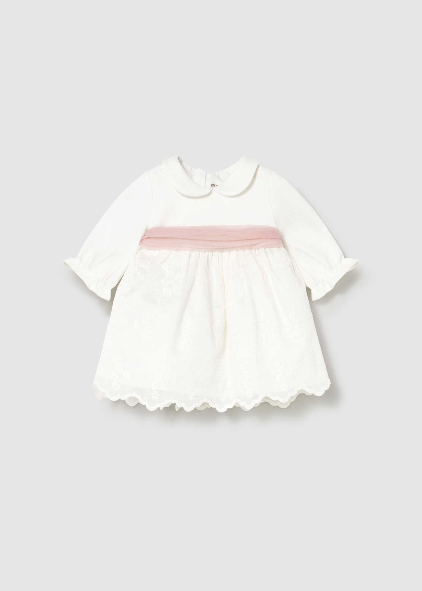 Vestido combinado bordado recién nacida