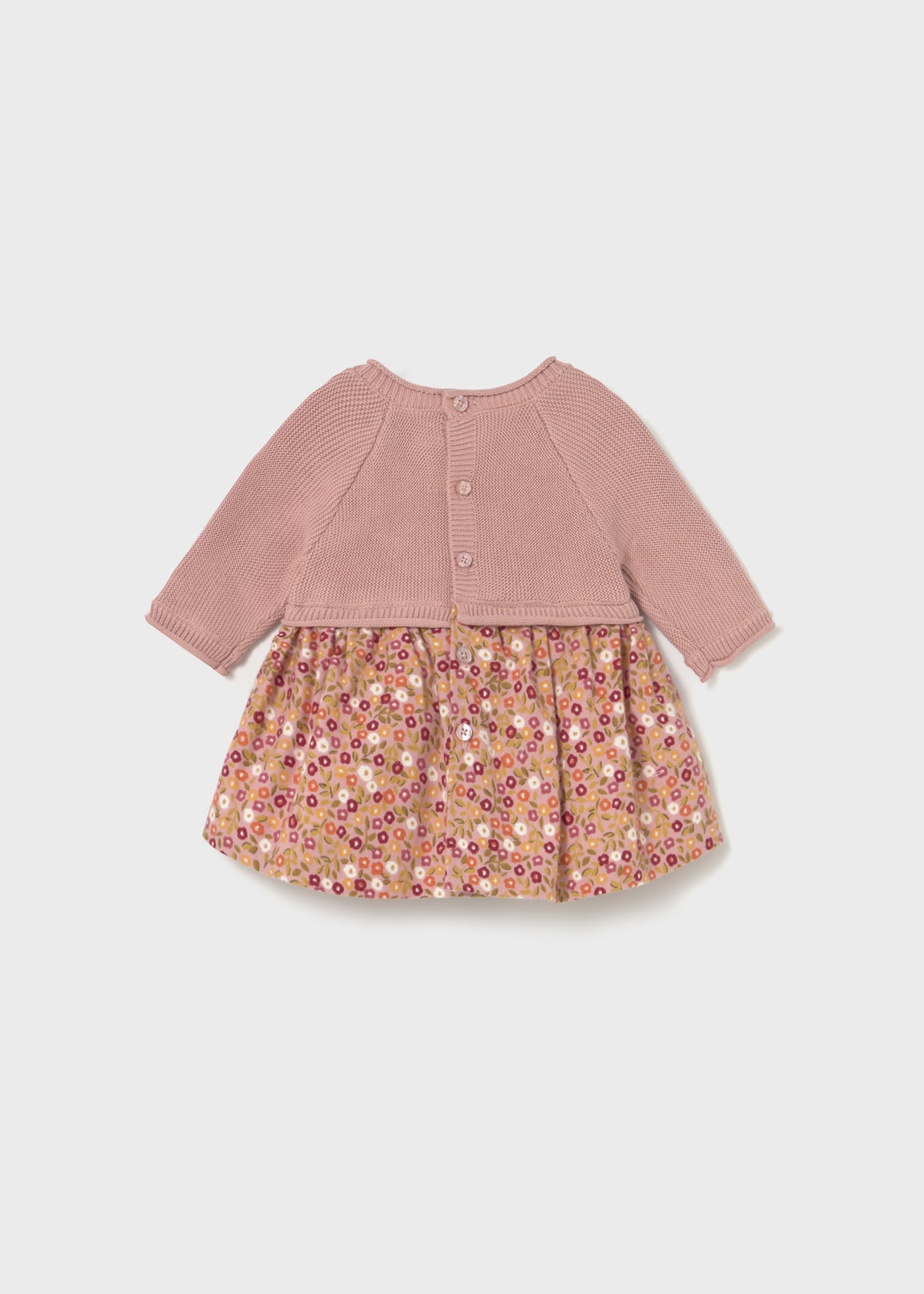 Newborn combined knit and flower dress