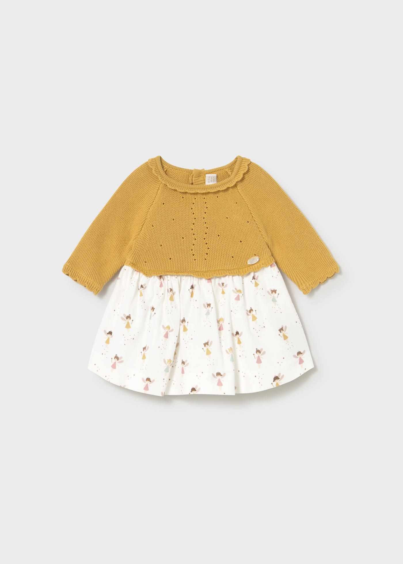 Vestido tricot y plana recién nacida