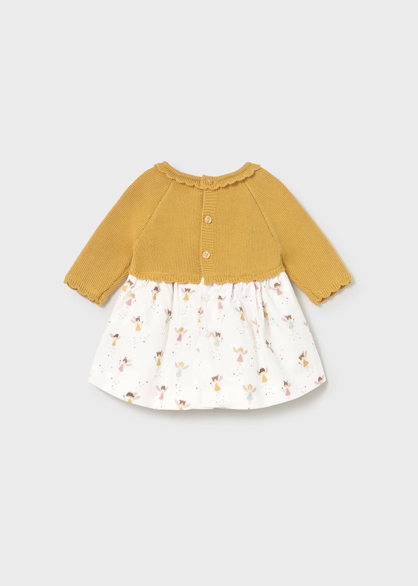 Newborn combined knit and flower dress