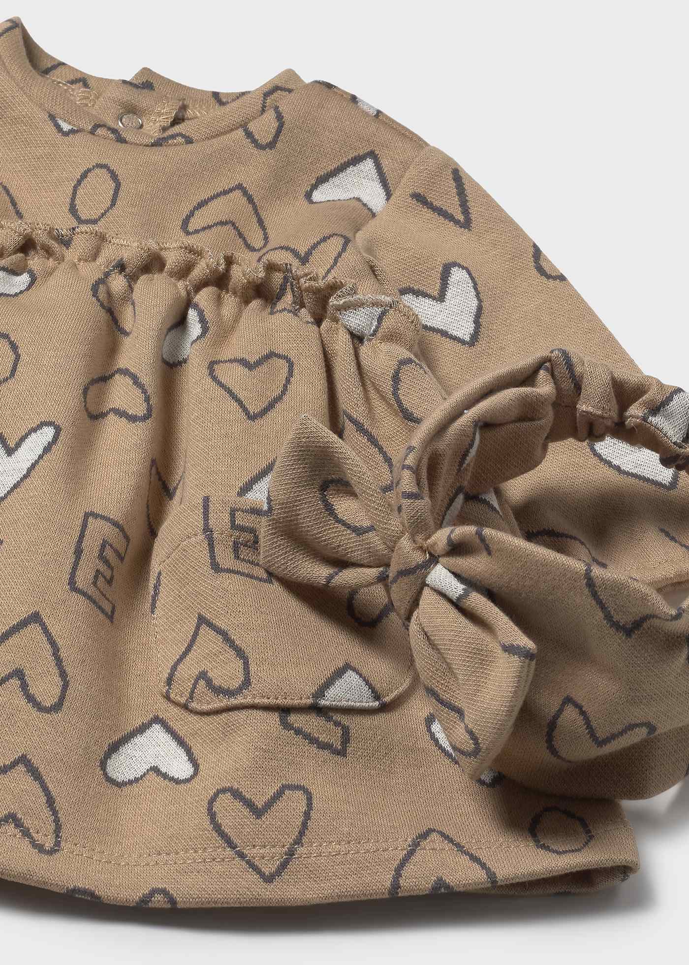 Vestido com fita jacquard recém nascida