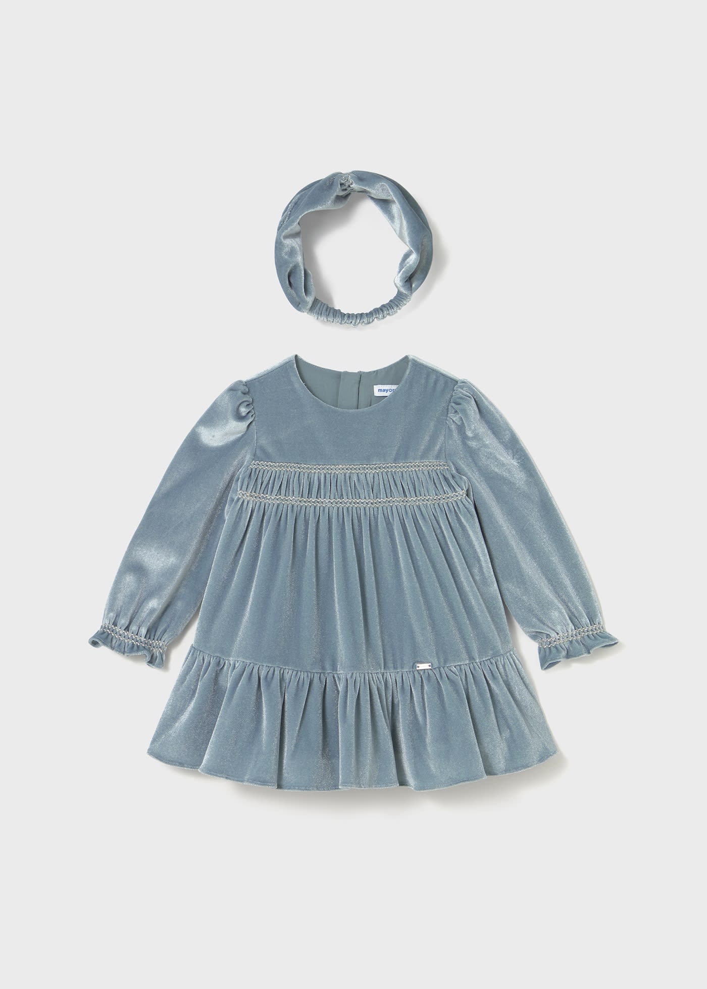Robe en velours avec serre-tête bébé