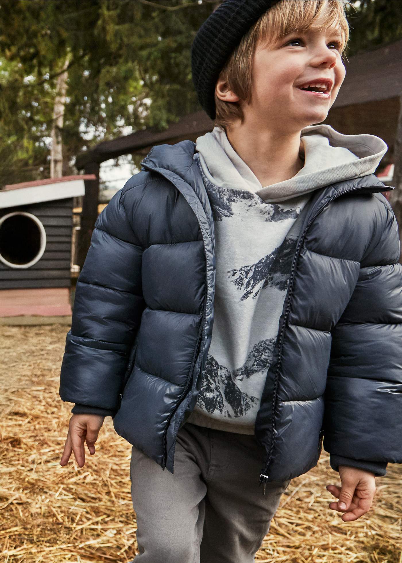Boy shiny coat