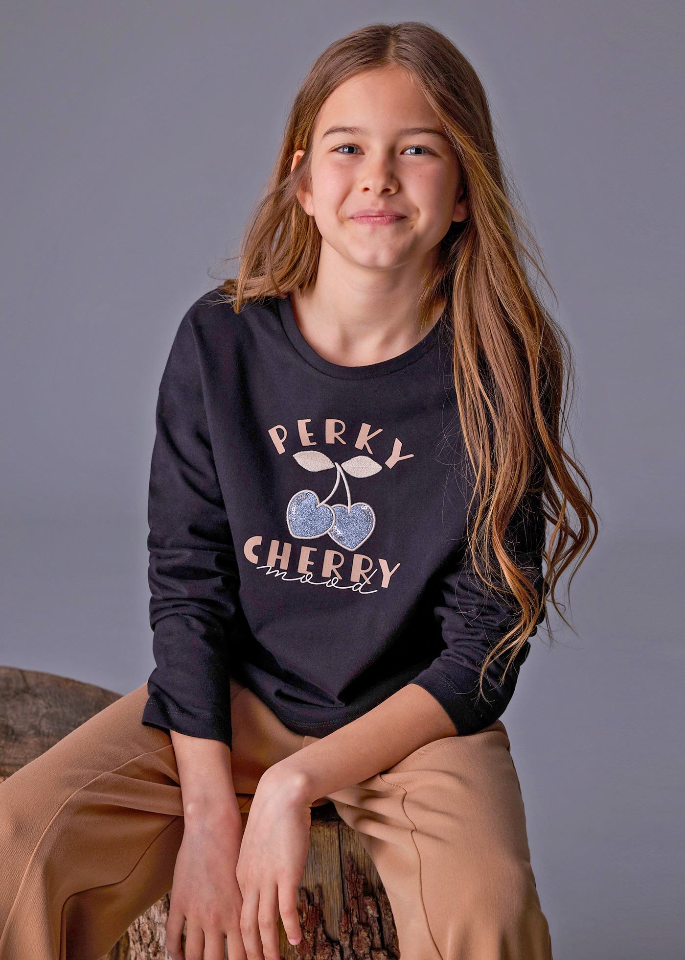 T-shirt basique texte fille