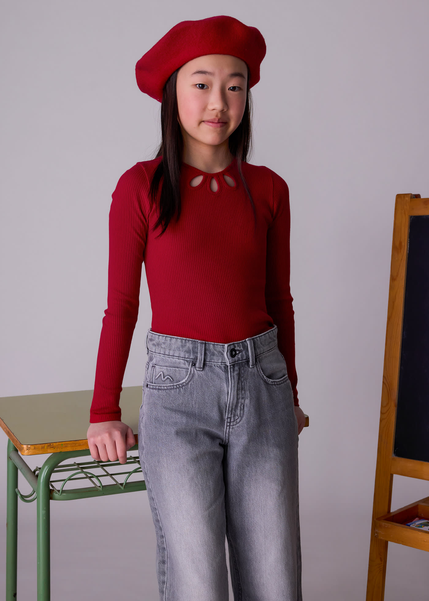 T-shirt canalé fille