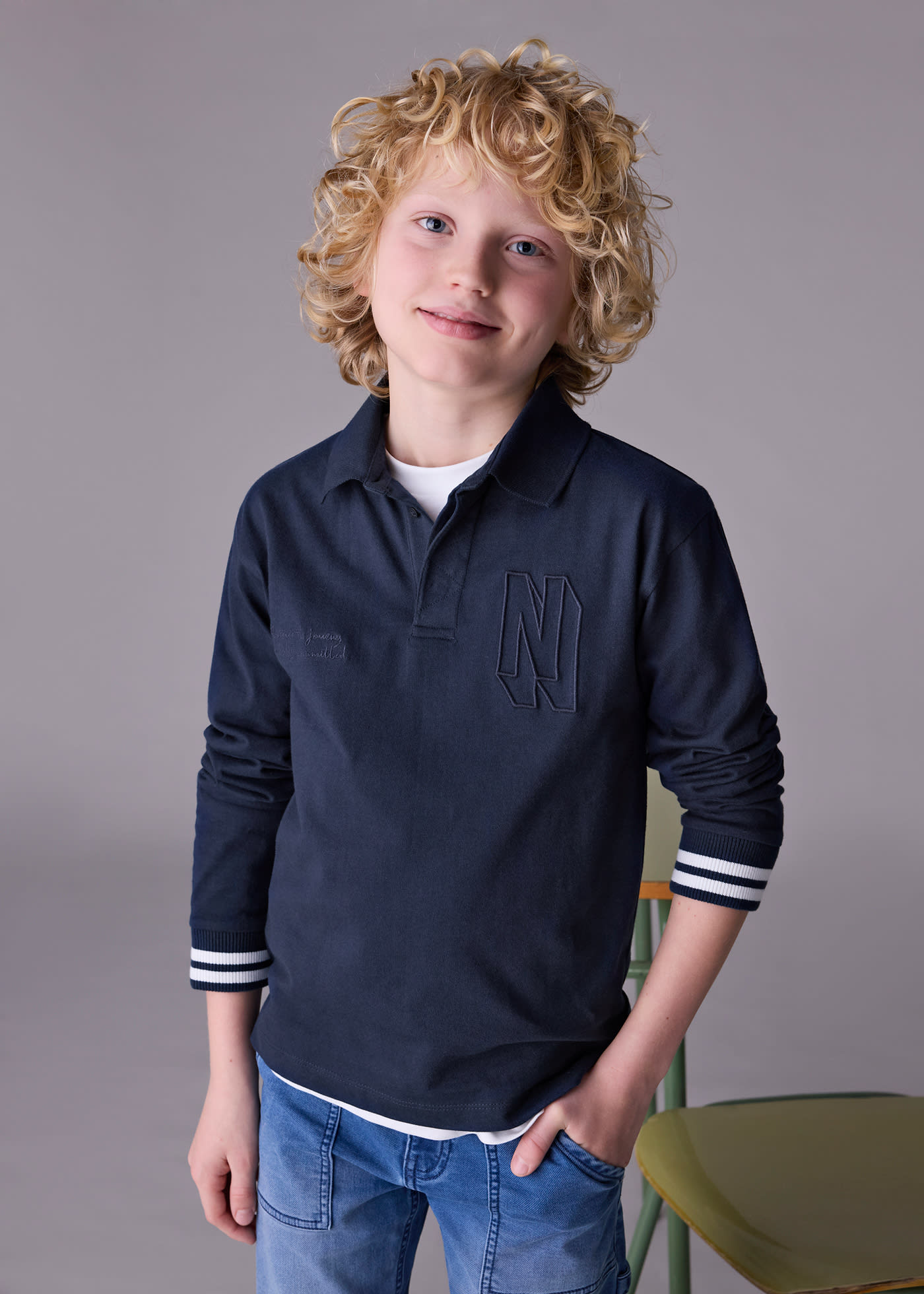 Boys contrast polo shirt