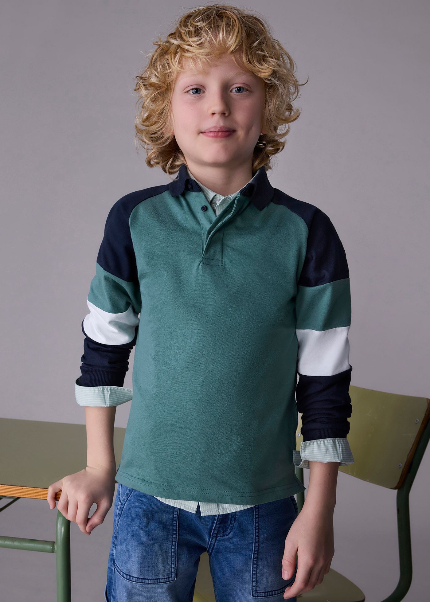 Boys banded polo shirt