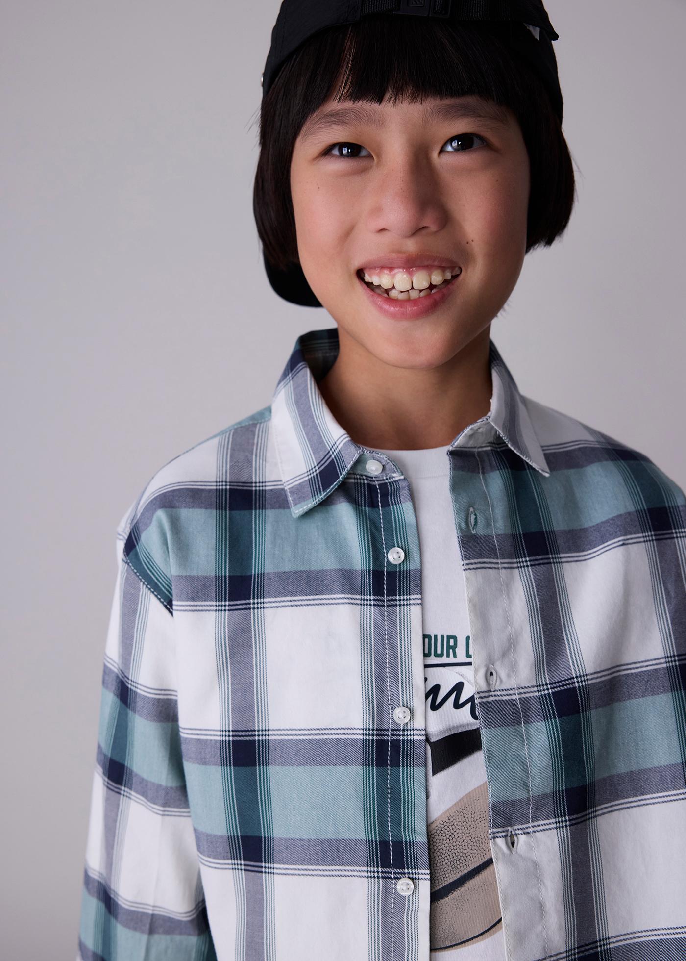 Boys check overshirt