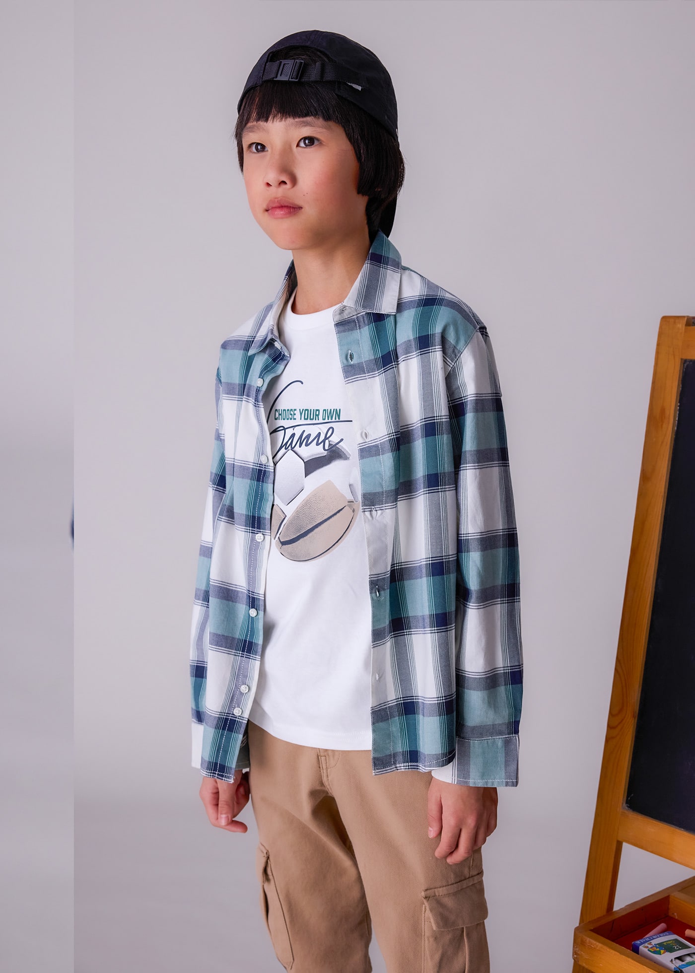 Boys check overshirt