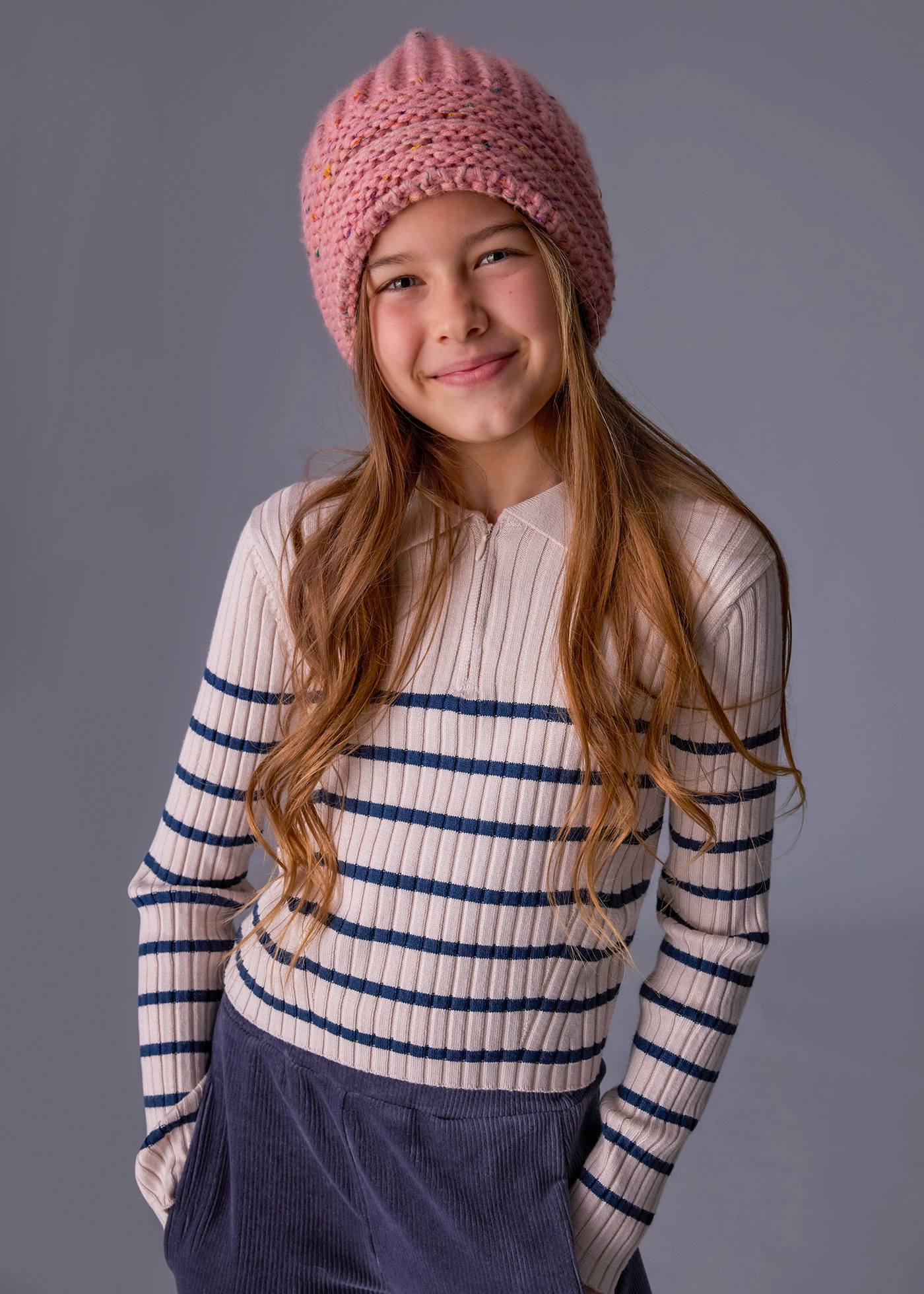 Girls knitted polo shirt