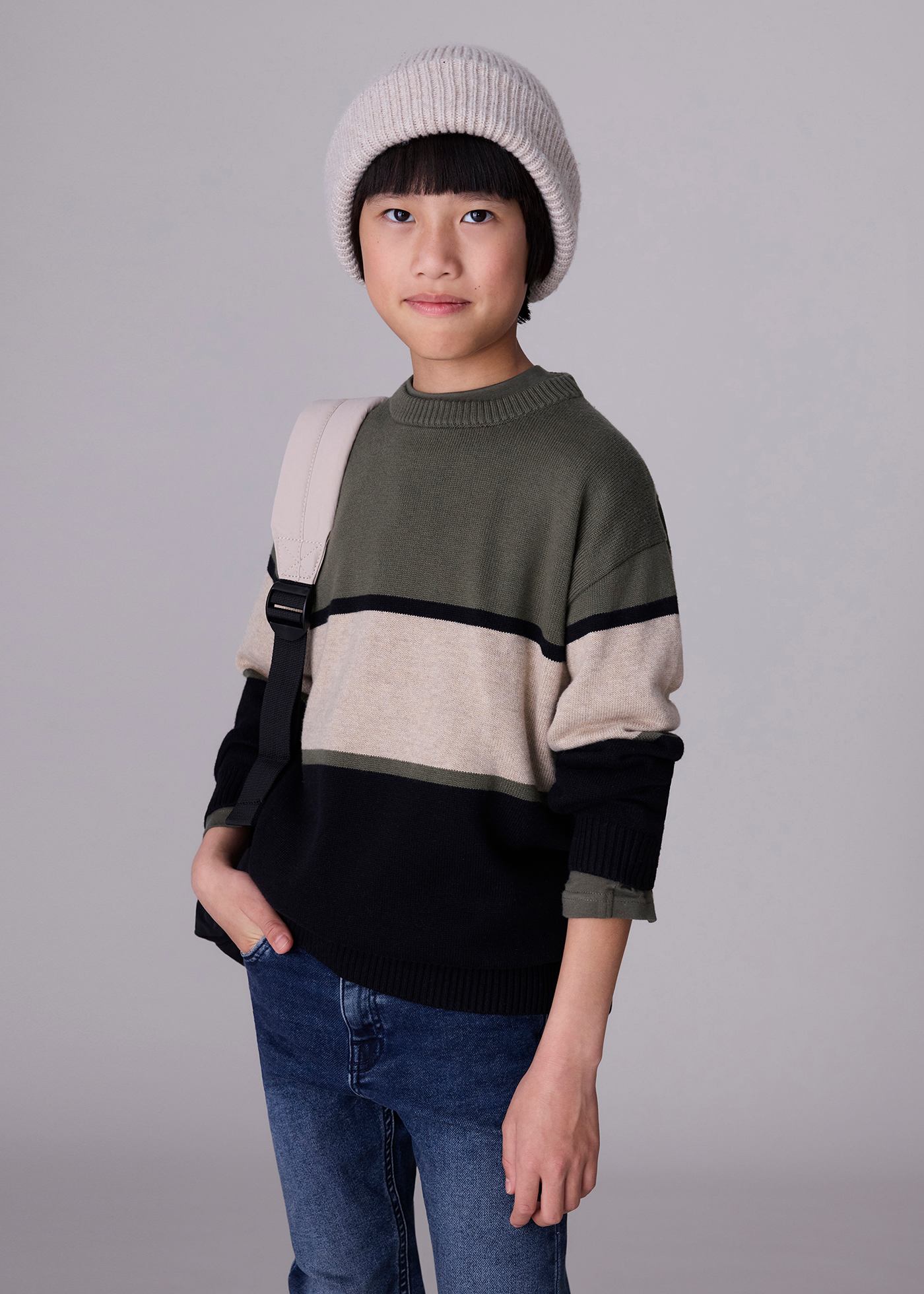 Boy Color Block Knit Sweater