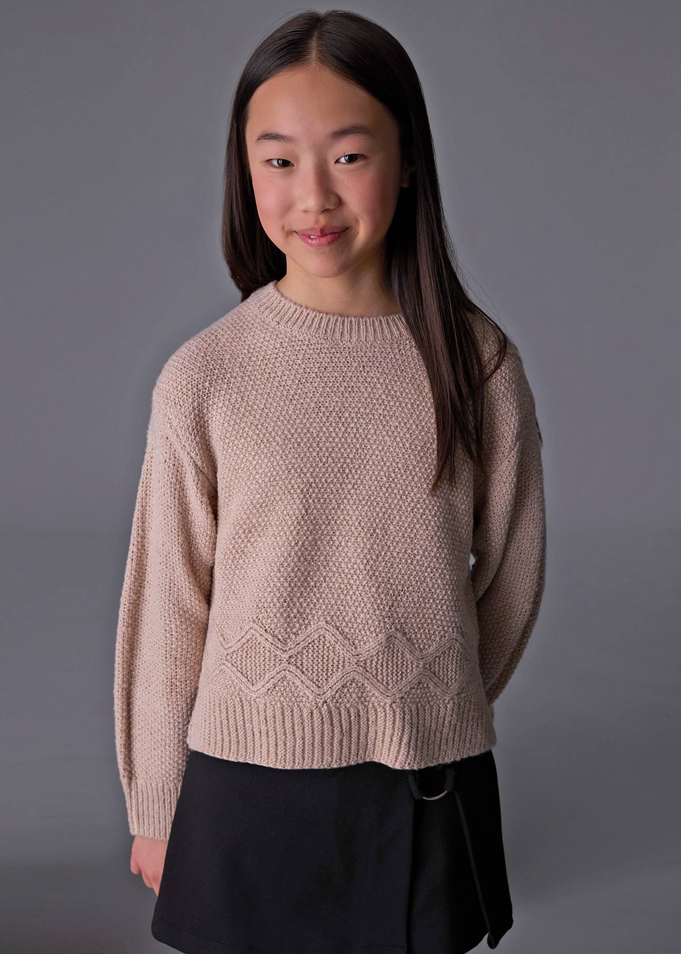 Girl Metallic Knit Sweater