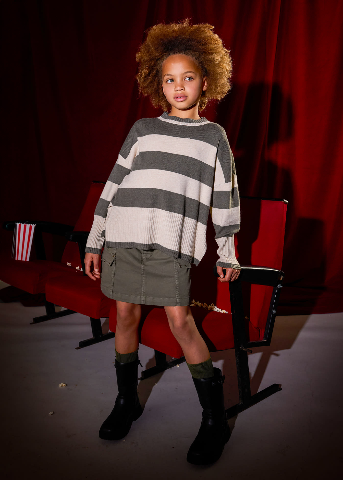 Girl Striped Knit Sweater