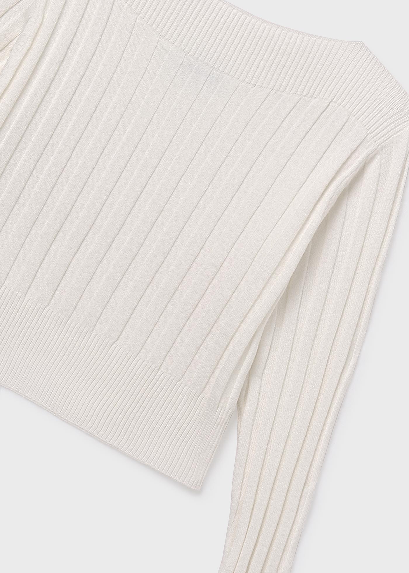 Пуловер с детайли на ивици за момиче